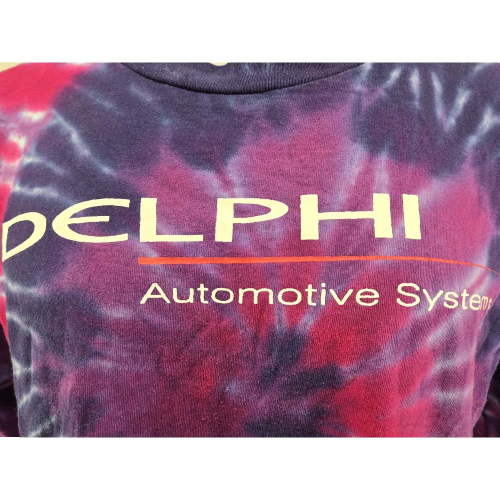 Vintage VINTAGE Delphi Automotive Systems VTG 90s Single Stitch T-Shirt Men’s XL Tie Dye Purple Shirt Mens XL Purple 90s Logo Graphic Print Size US XL / EU 56 / 4 - 3 Thumbnail