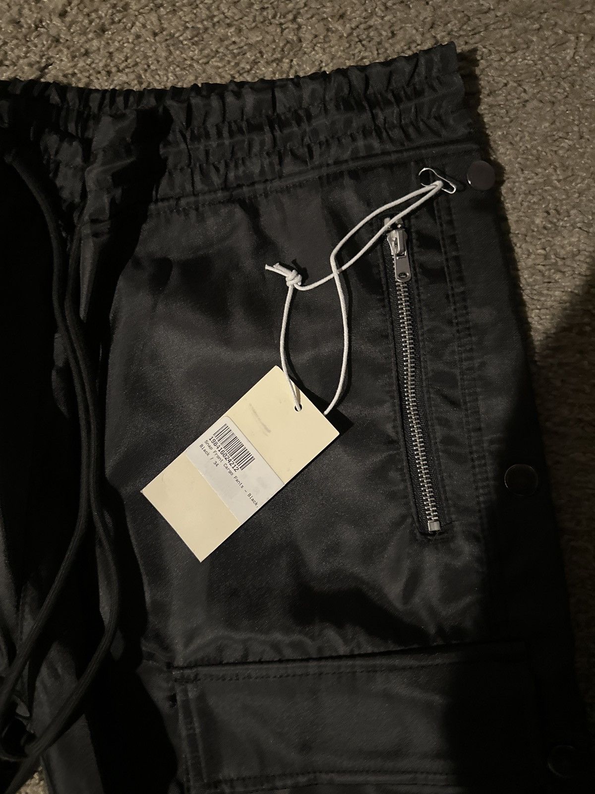 MNML Snap front cargo pants (Black) Size US 34 / EU 50 - 2 Thumbnail