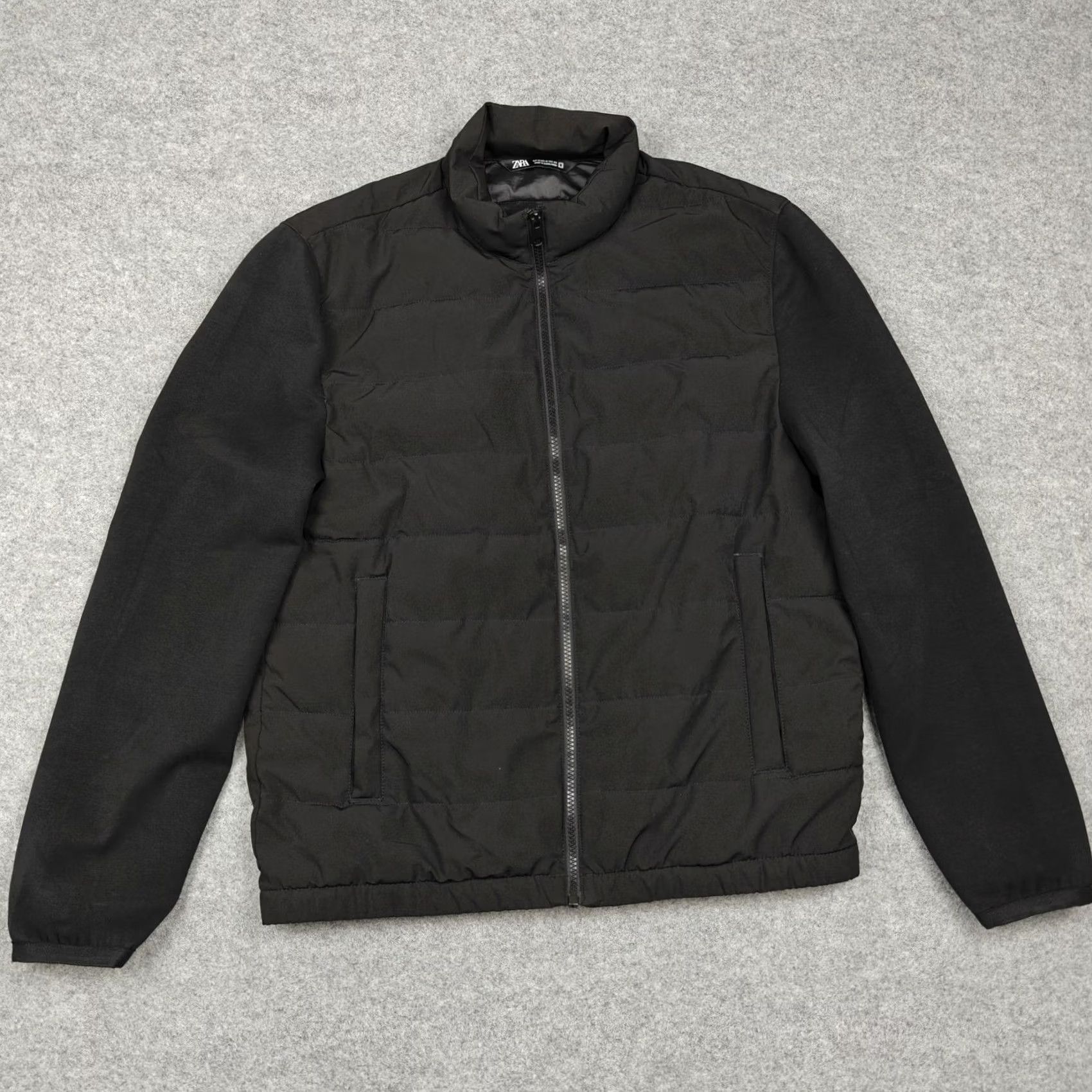 Zara Zara Jacket Mens Medium Black Puffer Full Zip Stretch Lined Pockets Soft Shell - Pre-owned - Excellent Size US M / EU 48-50 / 2 - 2 Thumbnail