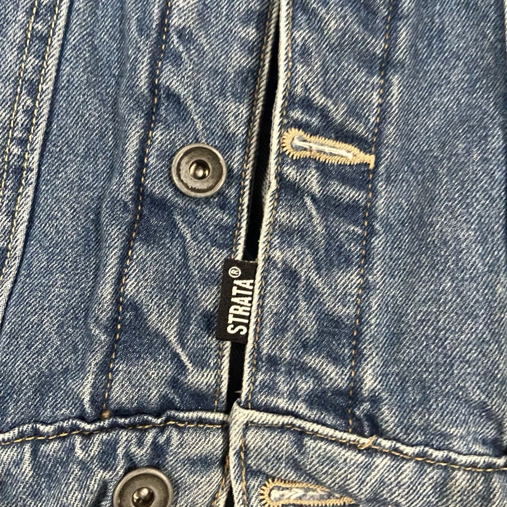 Denime STRATA Lolla Lollapalooza Denim Jacket Size M Women Embroidered Button Blue Size 32" / US 10 / IT 46 - 6 Thumbnail