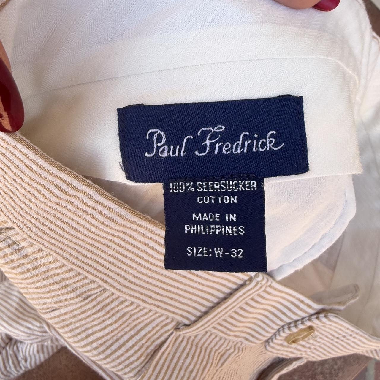 Paul Fredrick Paul Fredrick Pinstripe Cotton Pleated Suit Pant Size 32 Size US 32 / EU 48 - 5 Thumbnail