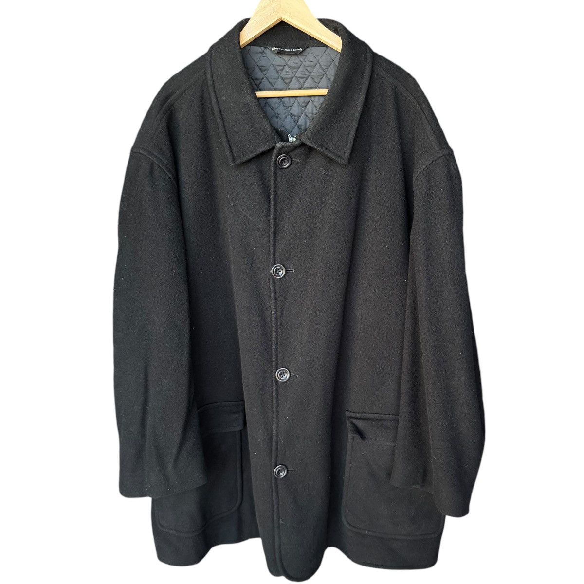 Loro Piana × Vintage ROCHESTER COUTURE WOOL TRENCH COAT BLACK DESIGNER JACKET 90s Size US XXL / EU 58 / 5 - 19 Thumbnail