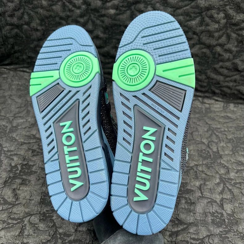 Louis Vuitton Louis Vuitton Trainer Blue Camo Full Drill Board Shoes Size US 7.5 / EU 40-41 - 5 Thumbnail