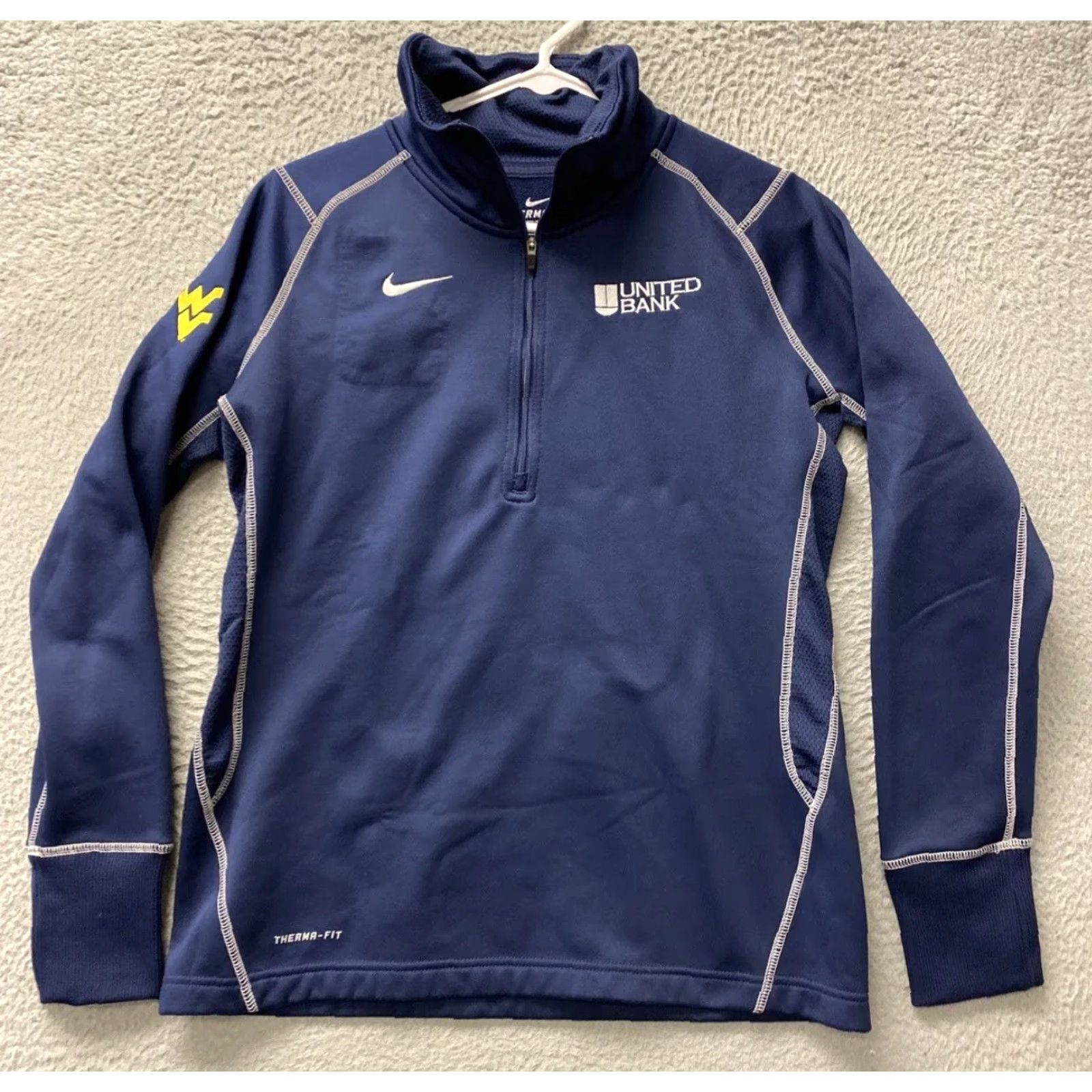 Nike Nike Pullover Sweatshirt Men Medium Blue Therma-Fit 1/4 Zip West Virginia Logo Size US M / EU 48-50 / 2 - 2 Thumbnail