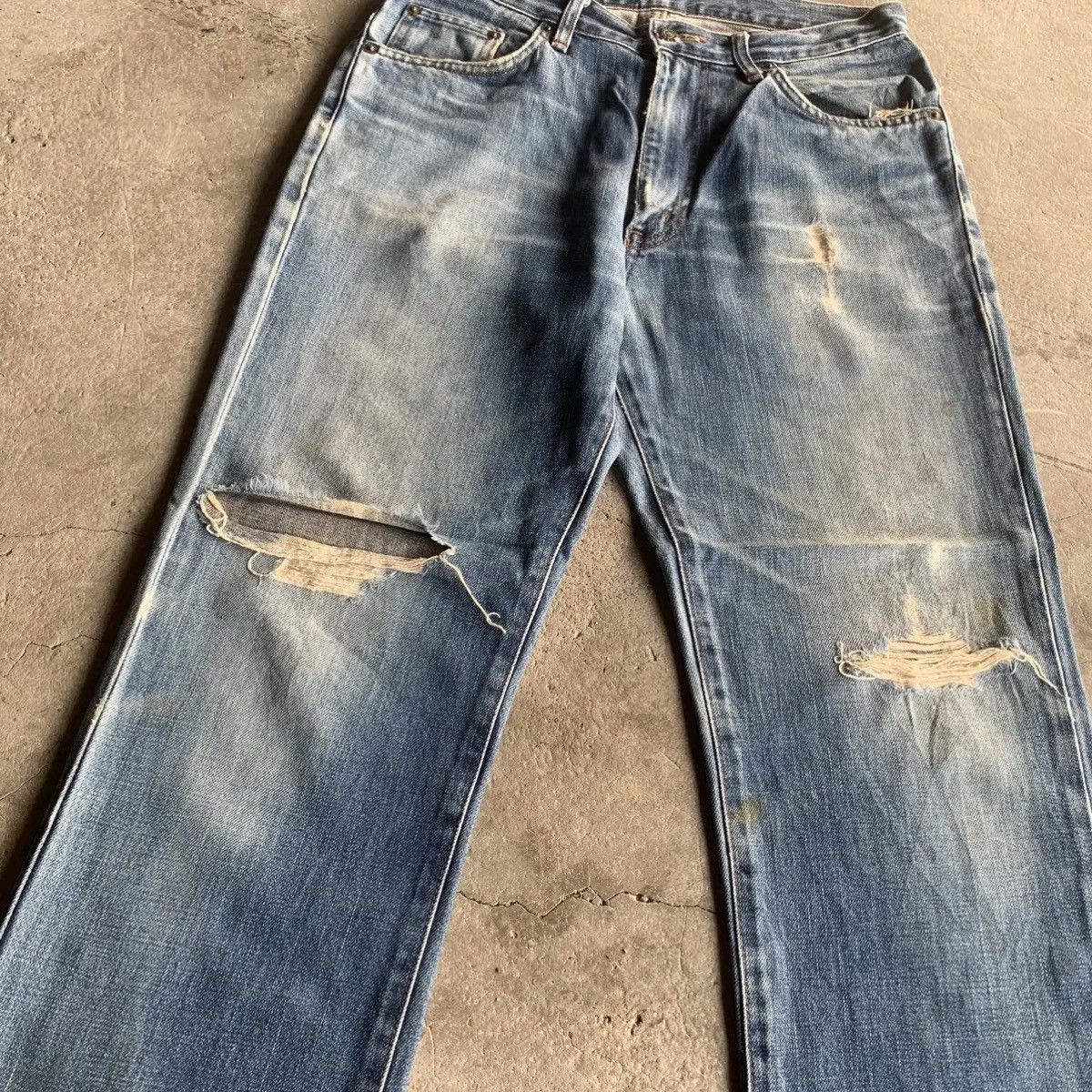 Edwin DISTRESSED! Vtg Edwin 503 RegularFit Blue Wash Jeans Pants Size US 30 / EU 46 - 4 Thumbnail