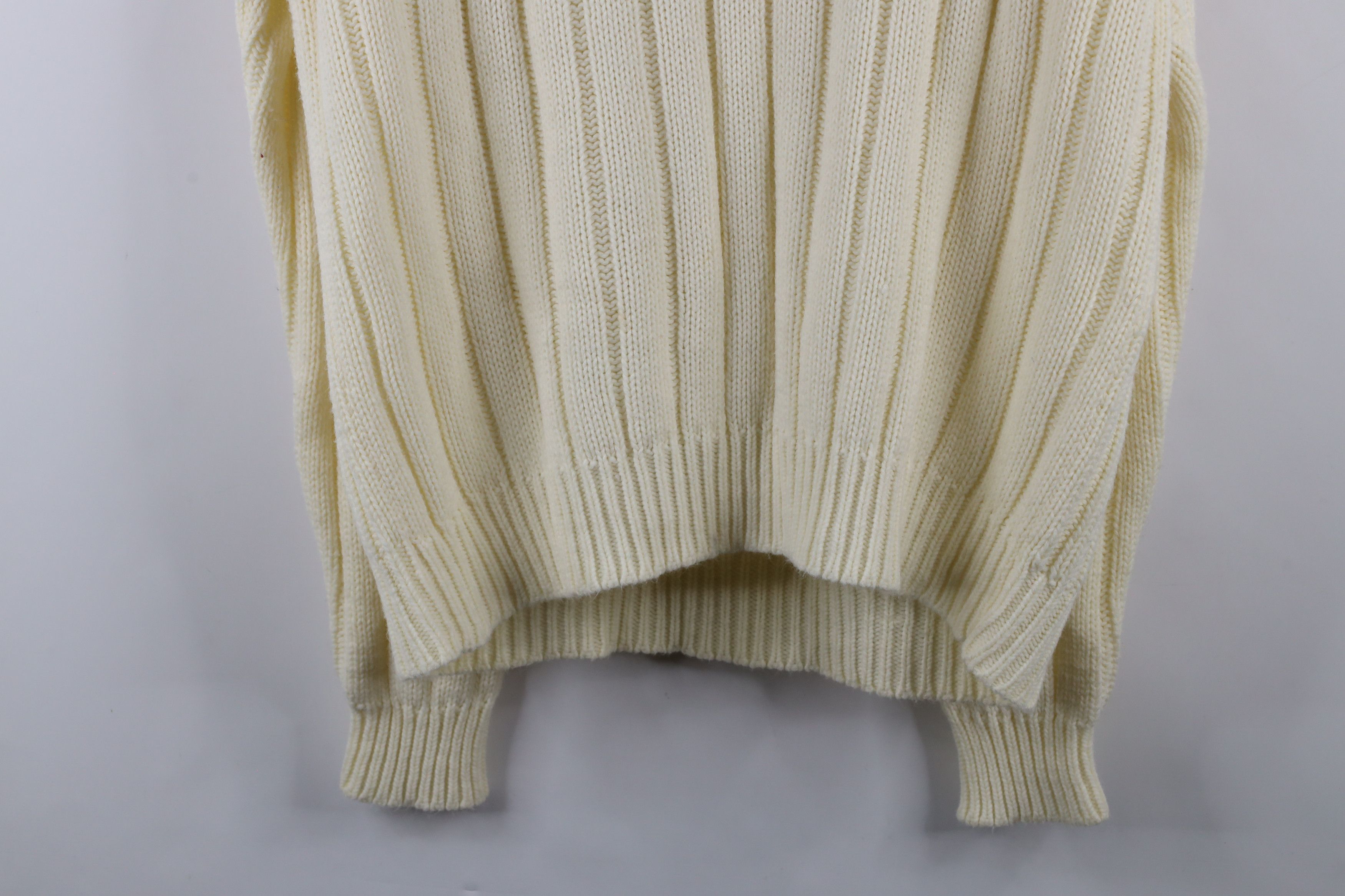 Vintage Vintage 70s Streetwear Cable Knit Fisherman Sweater Cream Size US L / EU 52-54 / 3 - 12 Thumbnail