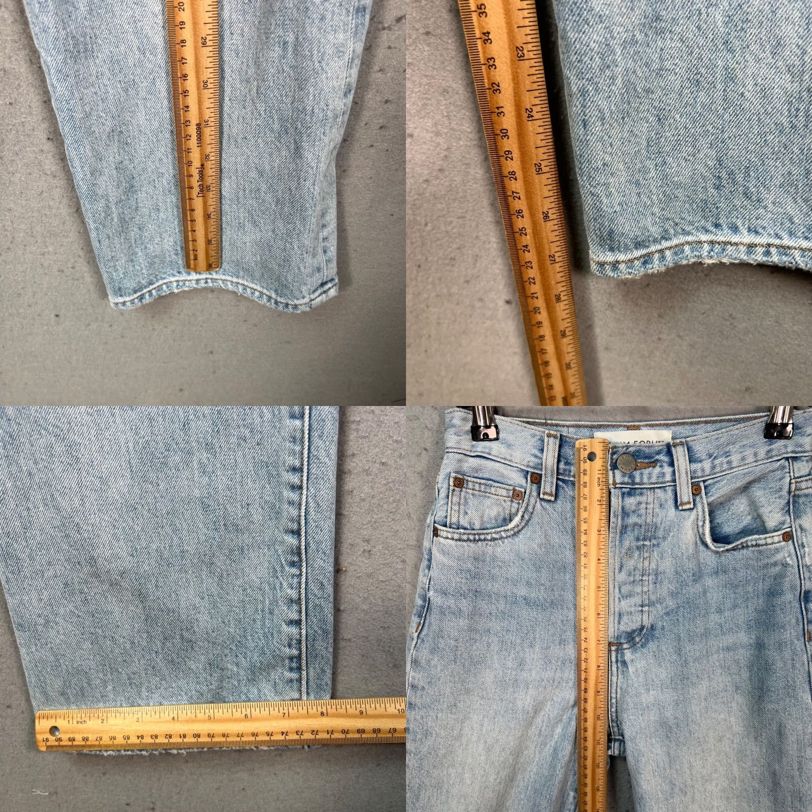 Vintage Denim Forum Jeans Womens Size 23 The Farrah High Rise Wide Leg Light Wash Denim Forum Size 40" / US 18 - 8 Thumbnail