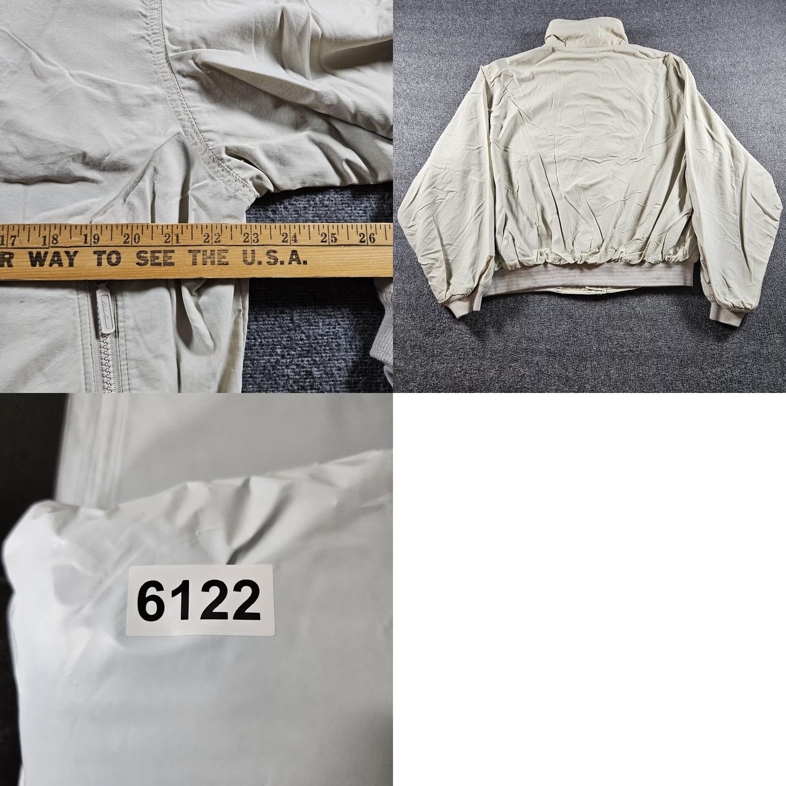 Eddie Bauer VINTAGE Eddie Bauer Jacket Mens XL Beige Nylon Fleece Lined Bomber Made USA Size US XL / EU 56 / 4 - 8 Thumbnail