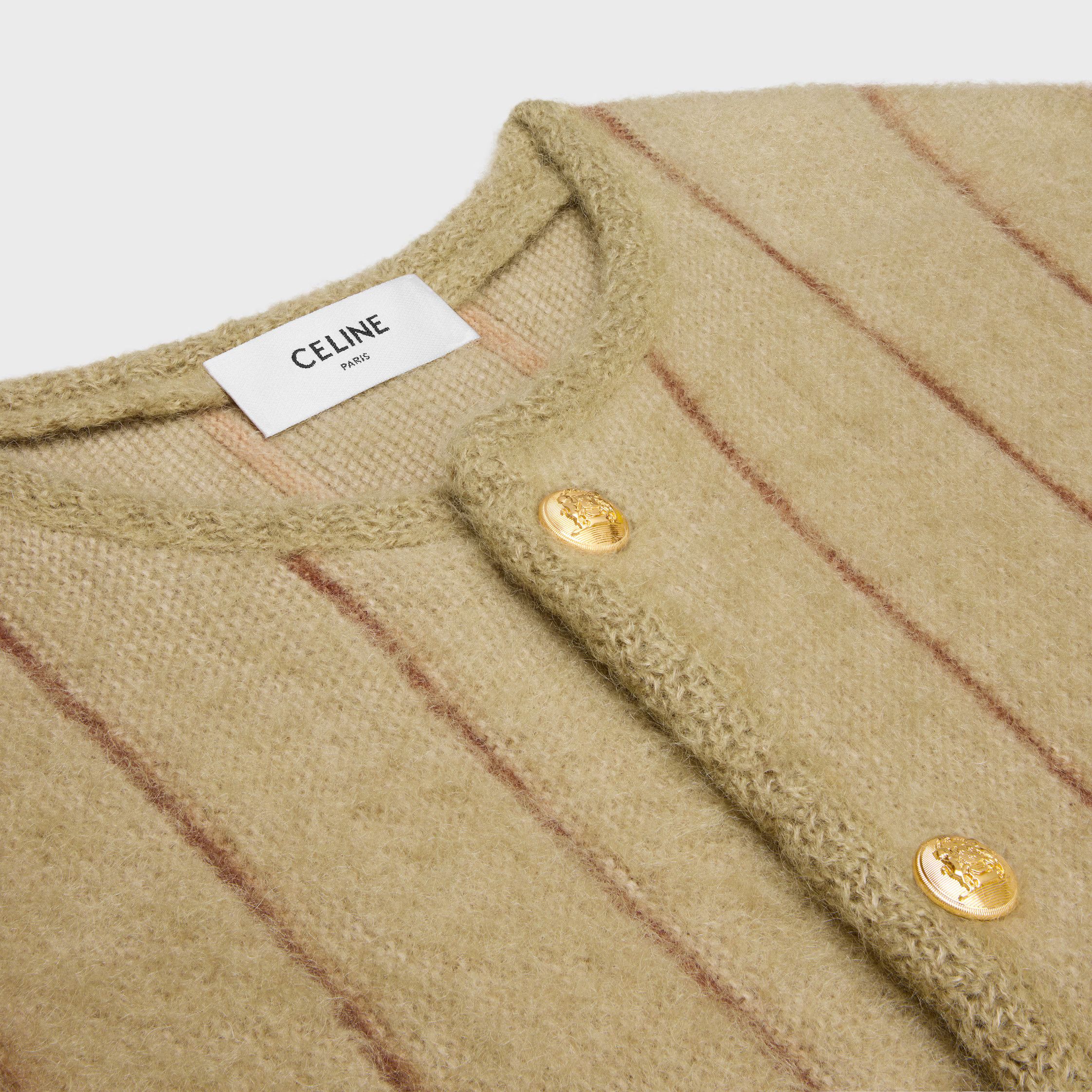 Celine o1loc1c1225 Cardigan Jacket in Olive Green/Light Camel Size US S / EU 44-46 / 1 - 3 Thumbnail