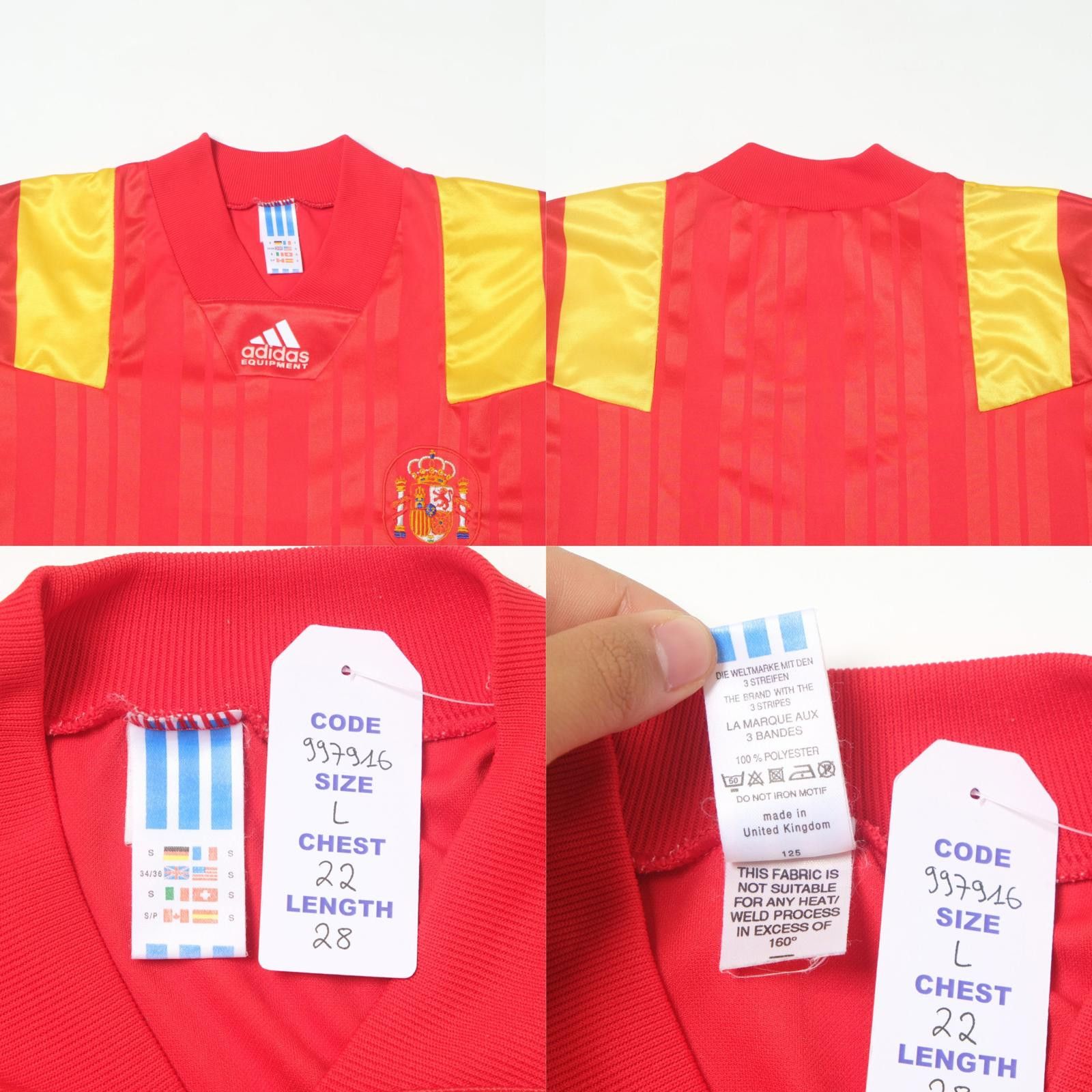 Adidas 1992/94 Spain Home Shirt (L) Size US L / EU 52-54 / 3 - 4 Thumbnail