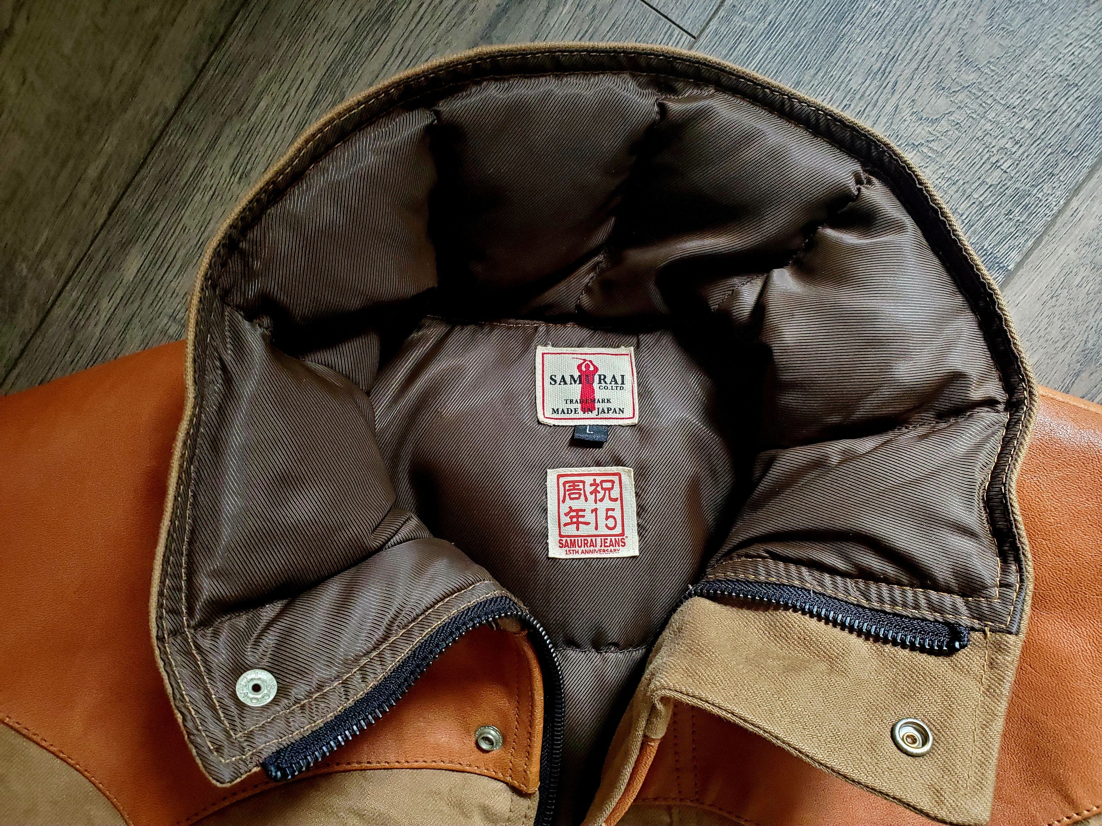 Samurai Jeans Kakishibu Horsehide Selvedge Chino Down Jacket Size US L / EU 52-54 / 3 - 4 Thumbnail