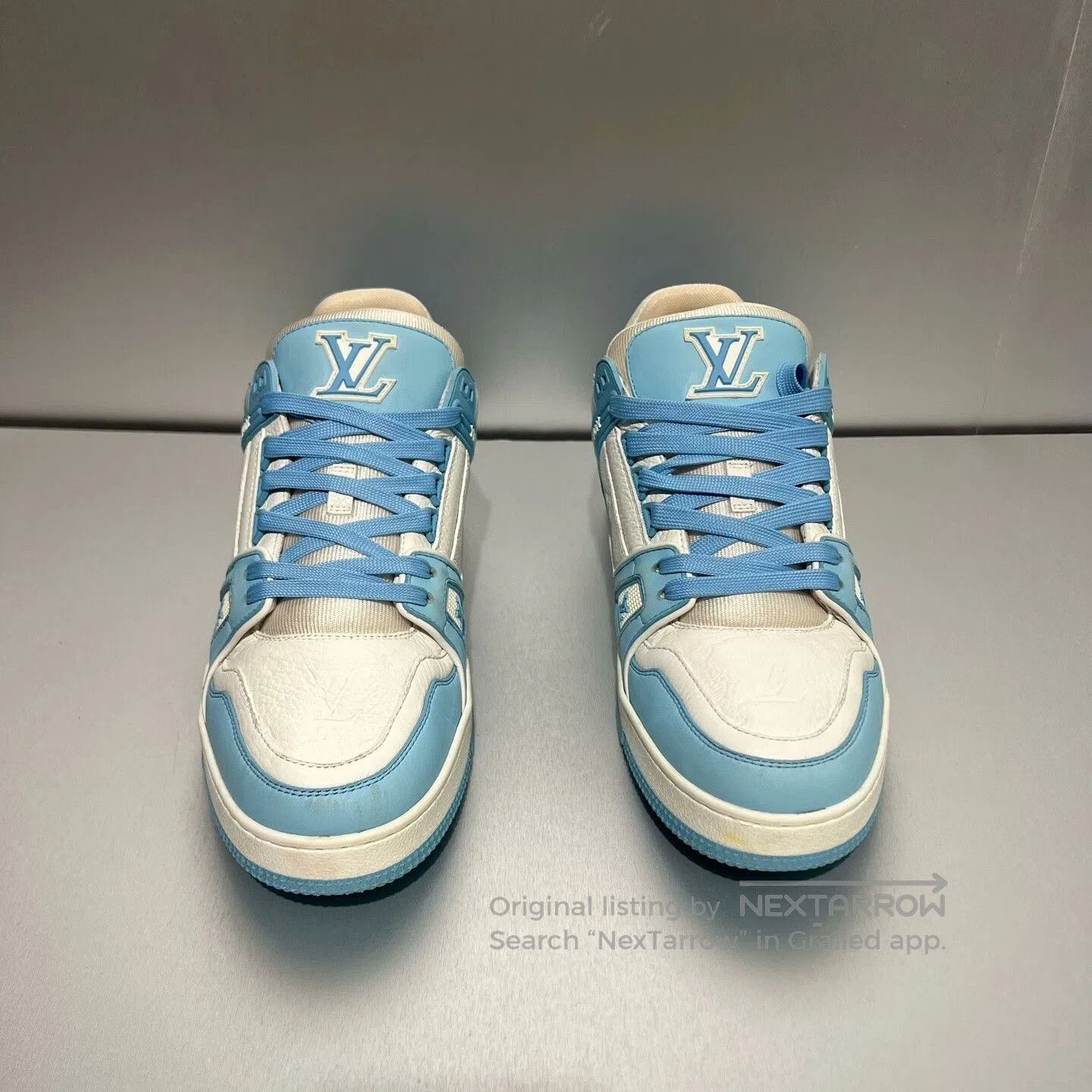 Louis Vuitton Louis Vuitton Trainer White Blue Sneakers. Size US 8.5 / EU 41-42 - 2 Thumbnail