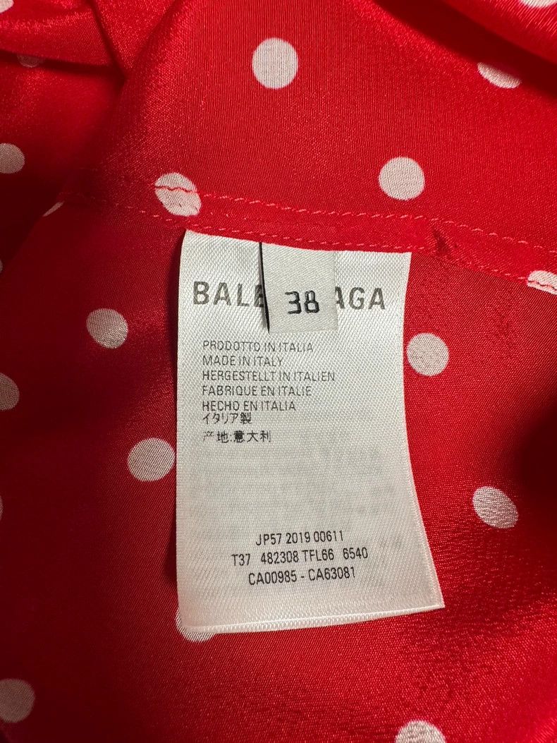 Balenciaga Balenciaga size 38 Silk shirt, red classic polka dot patte Size M / US 6-8 / IT 42-44 - 4 Thumbnail