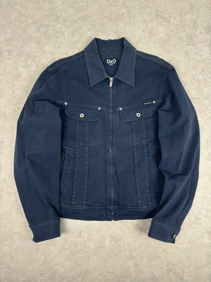 Dolce & Gabbana 2000s Dolce & Gabbana Navy Workwear Denim Jacket Size US L / EU 52-54 / 3 - 3 Thumbnail