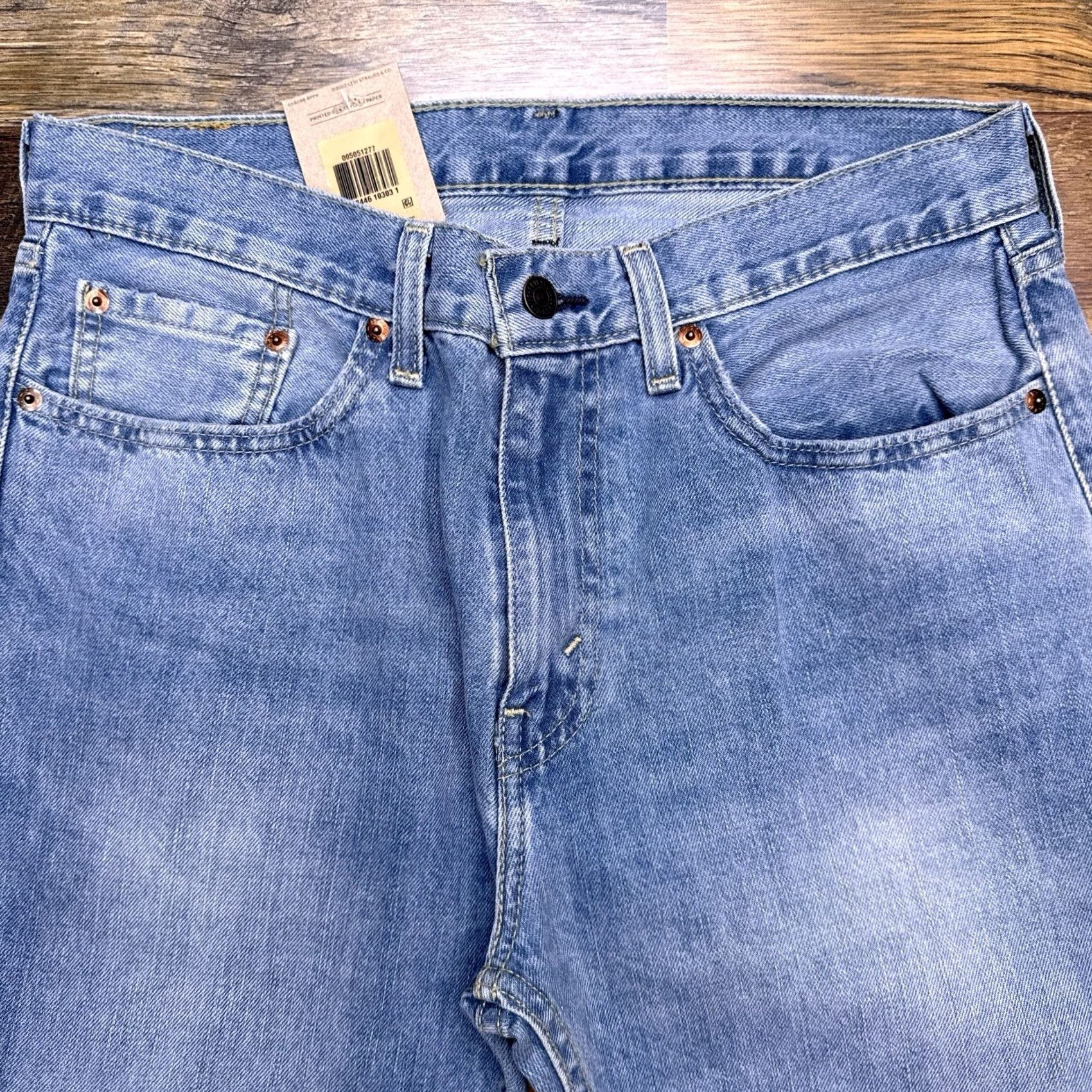 Levi's Levi's 505 Jeans Mens 32x30 Straight Denim Mid Rise Blue 5-Pocket Regular Waist Stretch Comfort Size US 32 / EU 48 - 2 Thumbnail