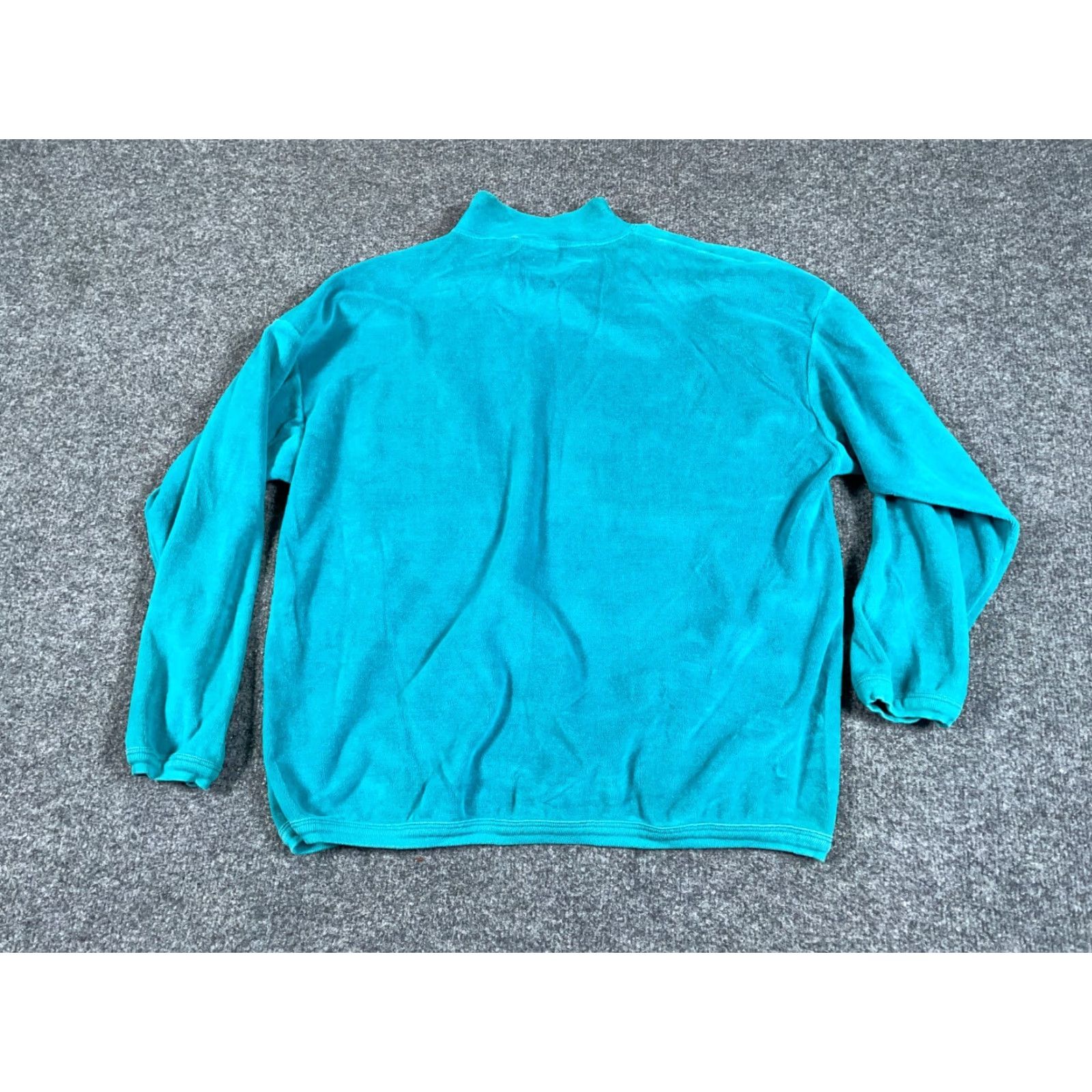Velour VINTAGE Chesterfield Velour Shirt Mens Medium Teal Green Embroidered Chest Pocket 90s Retro Polo Size US M / EU 48-50 / 2 - 2 Thumbnail