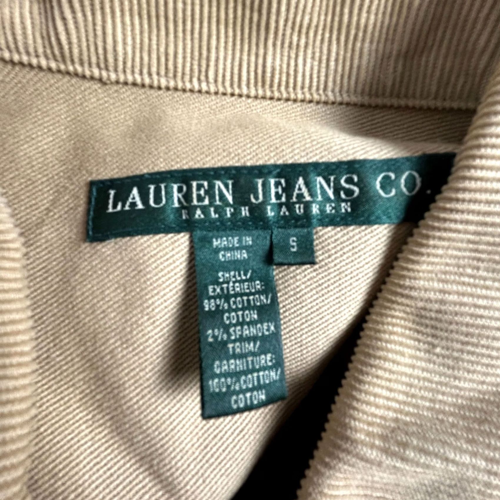 Denime Lauren Jeans Co. Ralph Lauren Womens Tan Denim Crop Jacket Small Pockets Casual Size 28" / US 6 / IT 42 - 4 Thumbnail