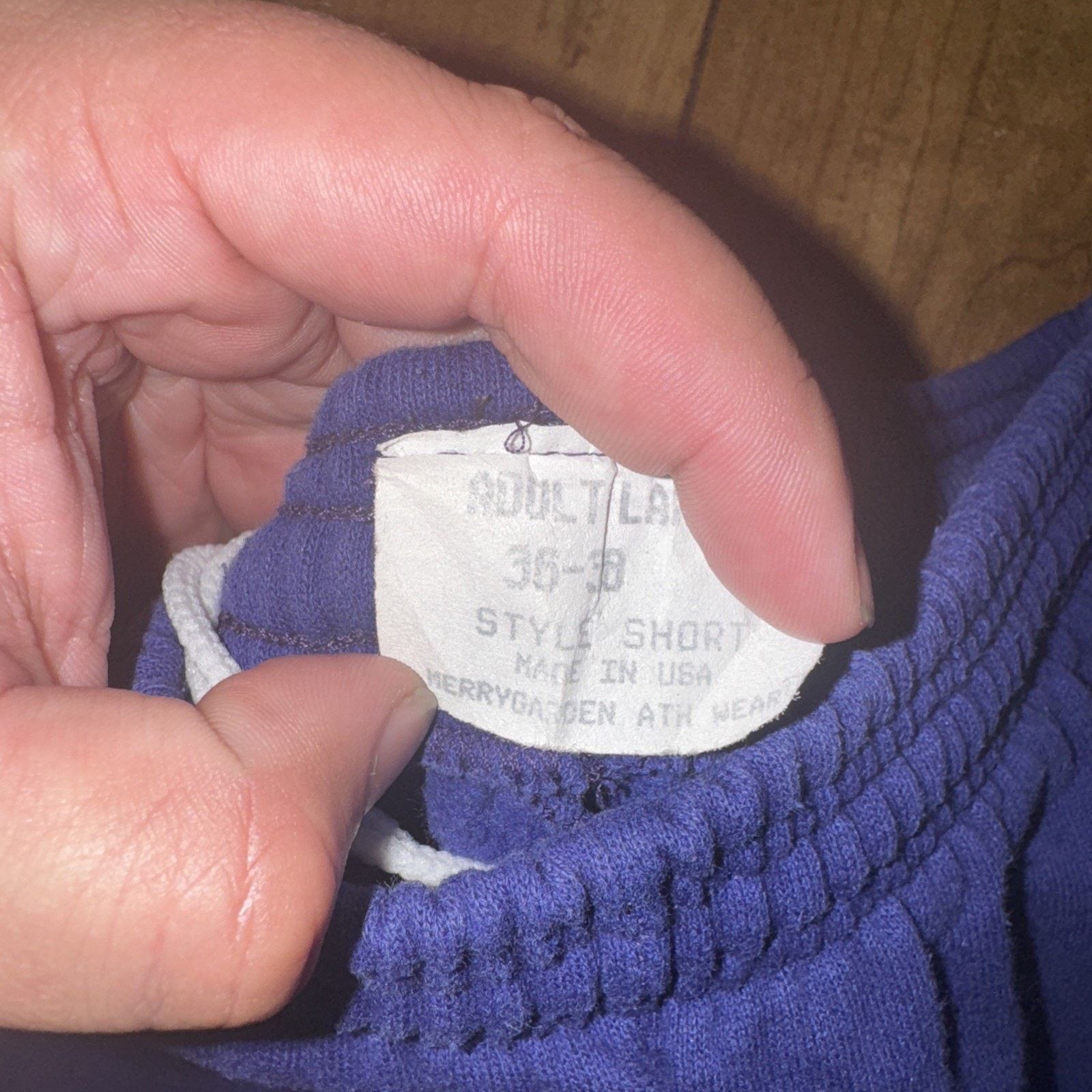 Vintage Vintage Mary Garden Sweat Shorts Purple L 32x6 Made In USA Size US 32 / EU 48 - 3 Thumbnail
