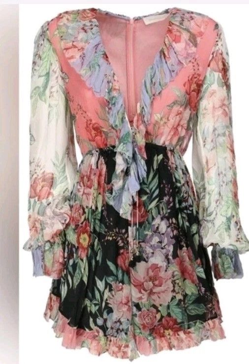 Zimmermann Bellitude Flutter Playsuit Romper Floral Silk Long Slv AU 0 Size S / US 4 / IT 40 - 6 Thumbnail
