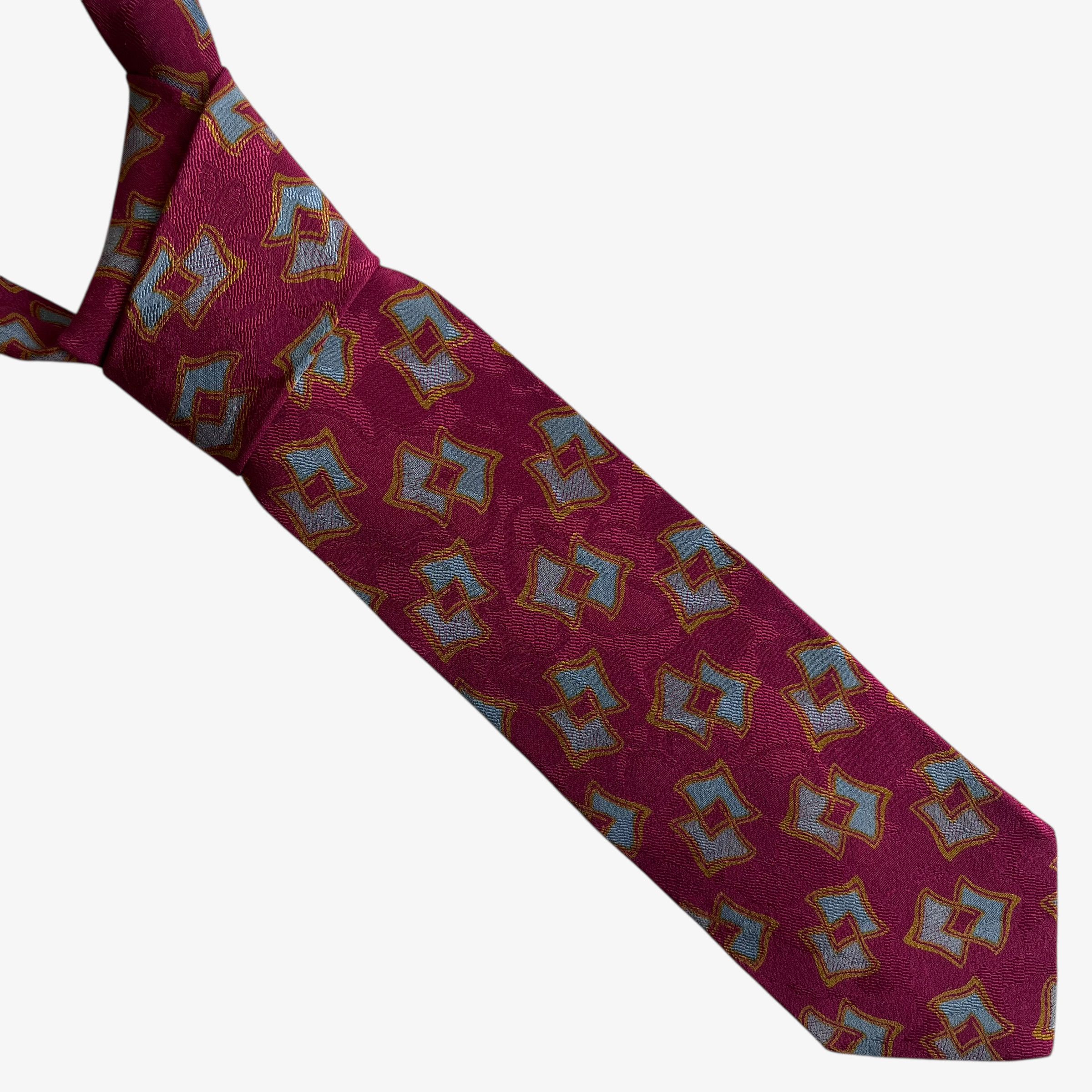 Giorgio Armani Vintage 90s Giorgio Armani Geometric Abstract Print Silk Tie Size ONE SIZE - 1 Thumbnail