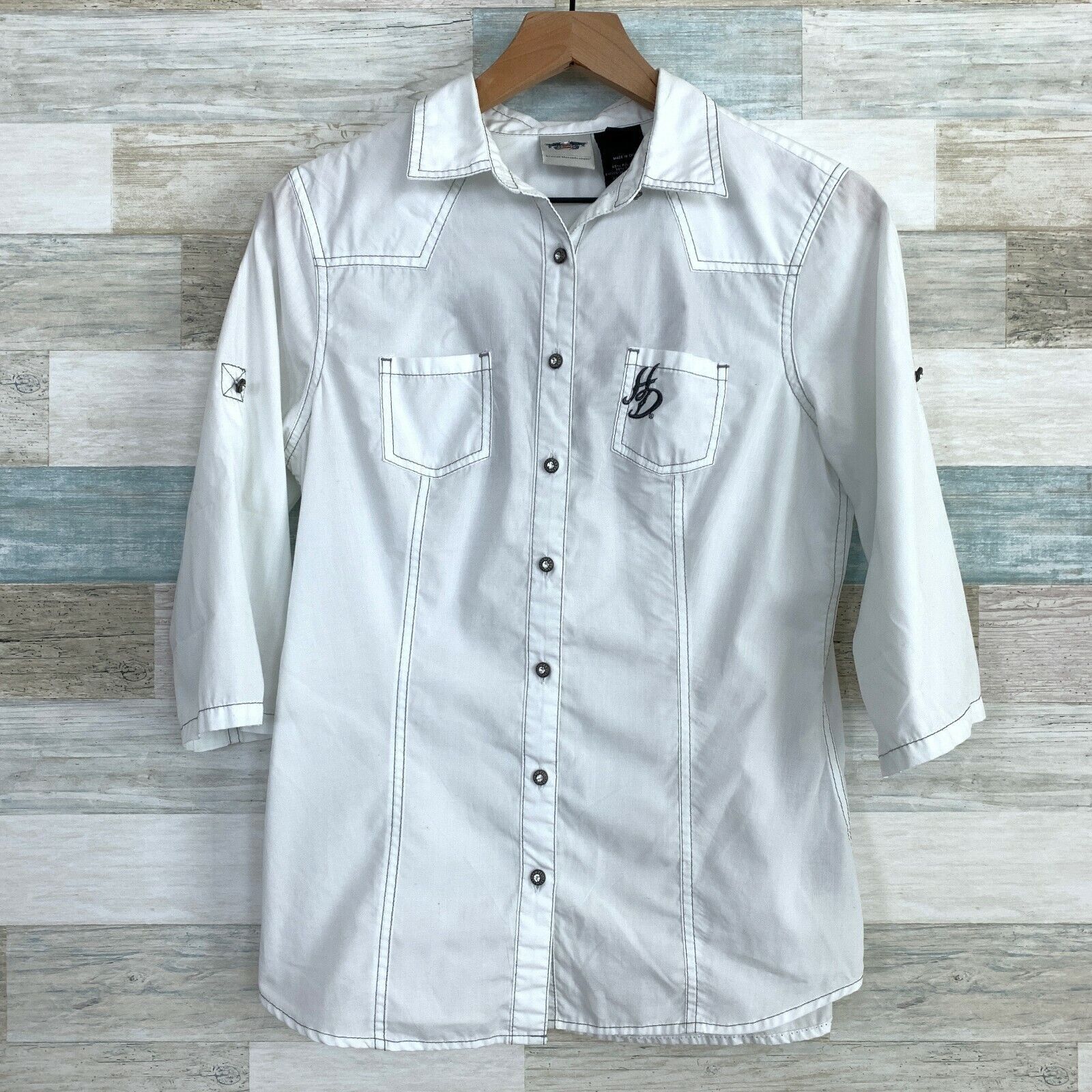 Harley Davidson Harley Davidson Embroidered Wings Logo Button Down Shirt M Size M / US 6-8 / IT 42-44 - 1 Thumbnail