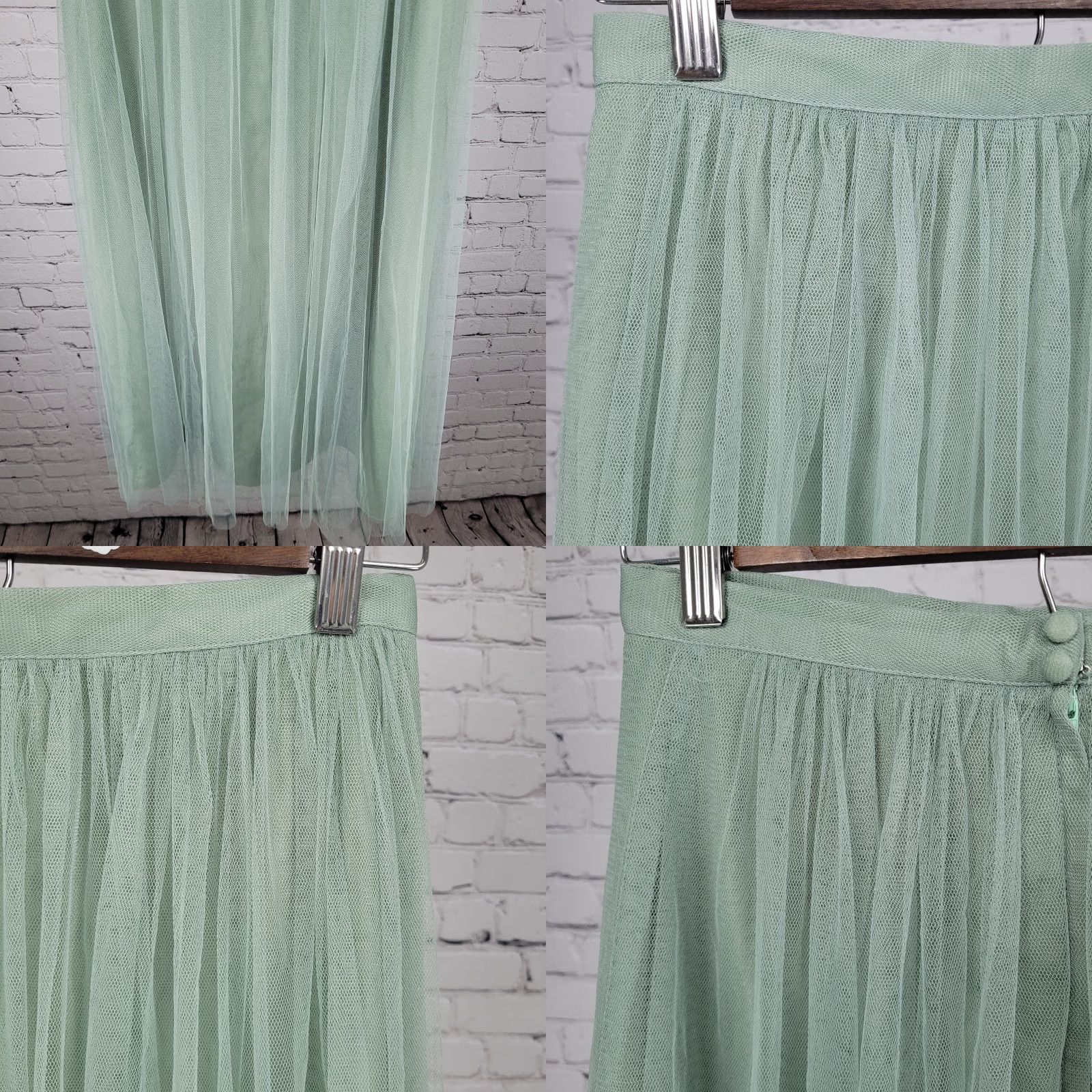 Vintage JENNY YOO Collection Green A-Line Maxi Skirt Size 0 Lined Womens Size 25" / US 0 / IT 36 - 8 Thumbnail