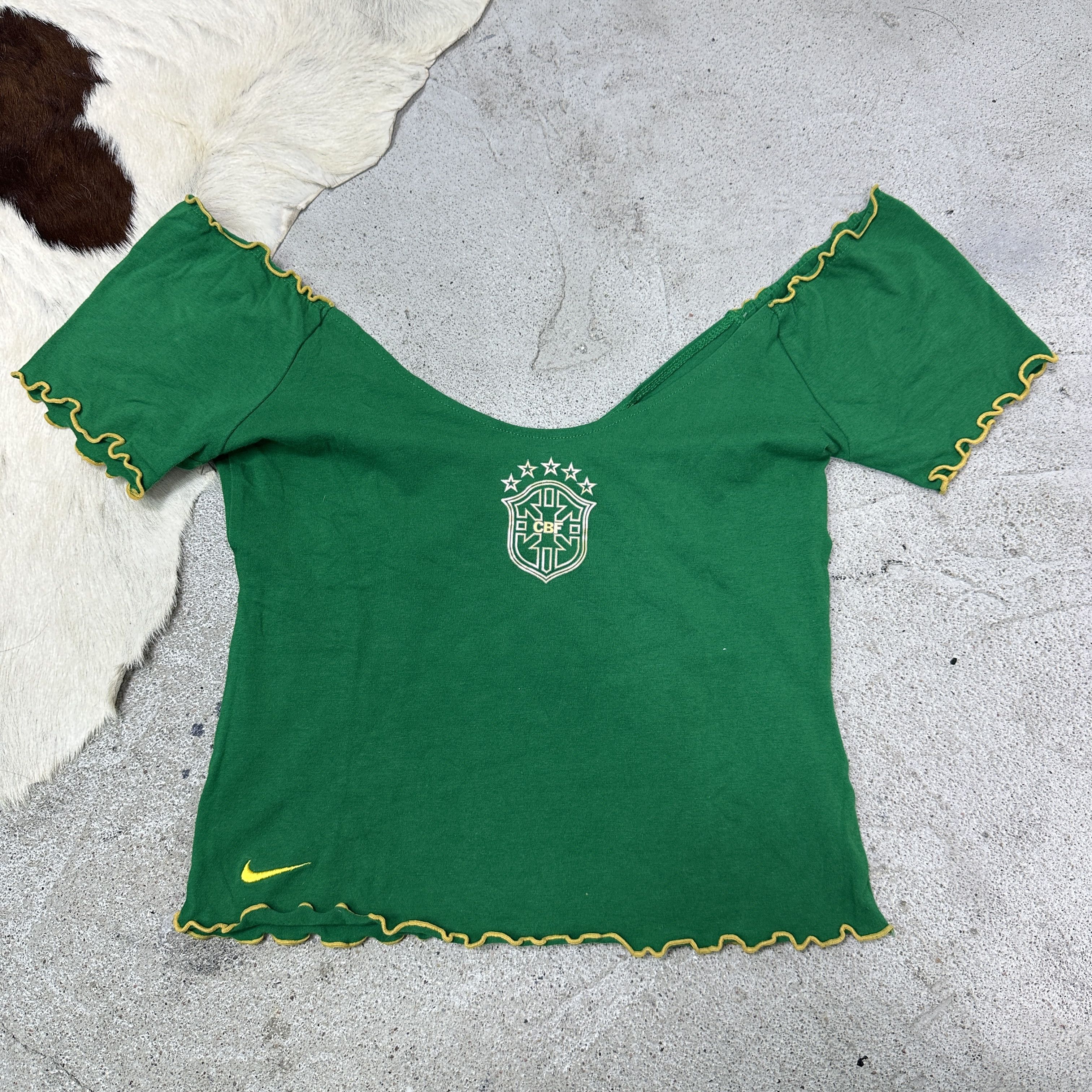 Nike Vintage Sporty Streetwear Nike Brasil Crop Top Y2K Size XS / US 0-2 / IT 36-38 - 2 Thumbnail