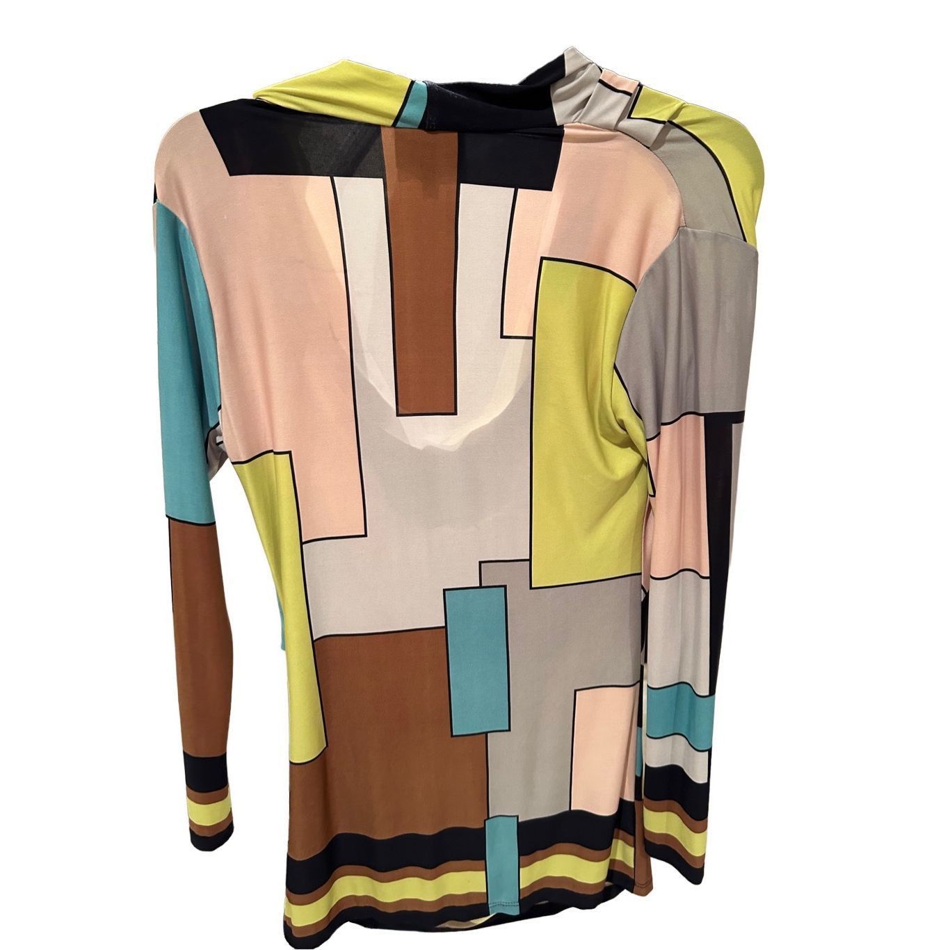 Other ANALILI Abstract White Pink Gray Silky Cowl Neck long Sleeve Size XS / US 0-2 / IT 36-38 - 3 Thumbnail