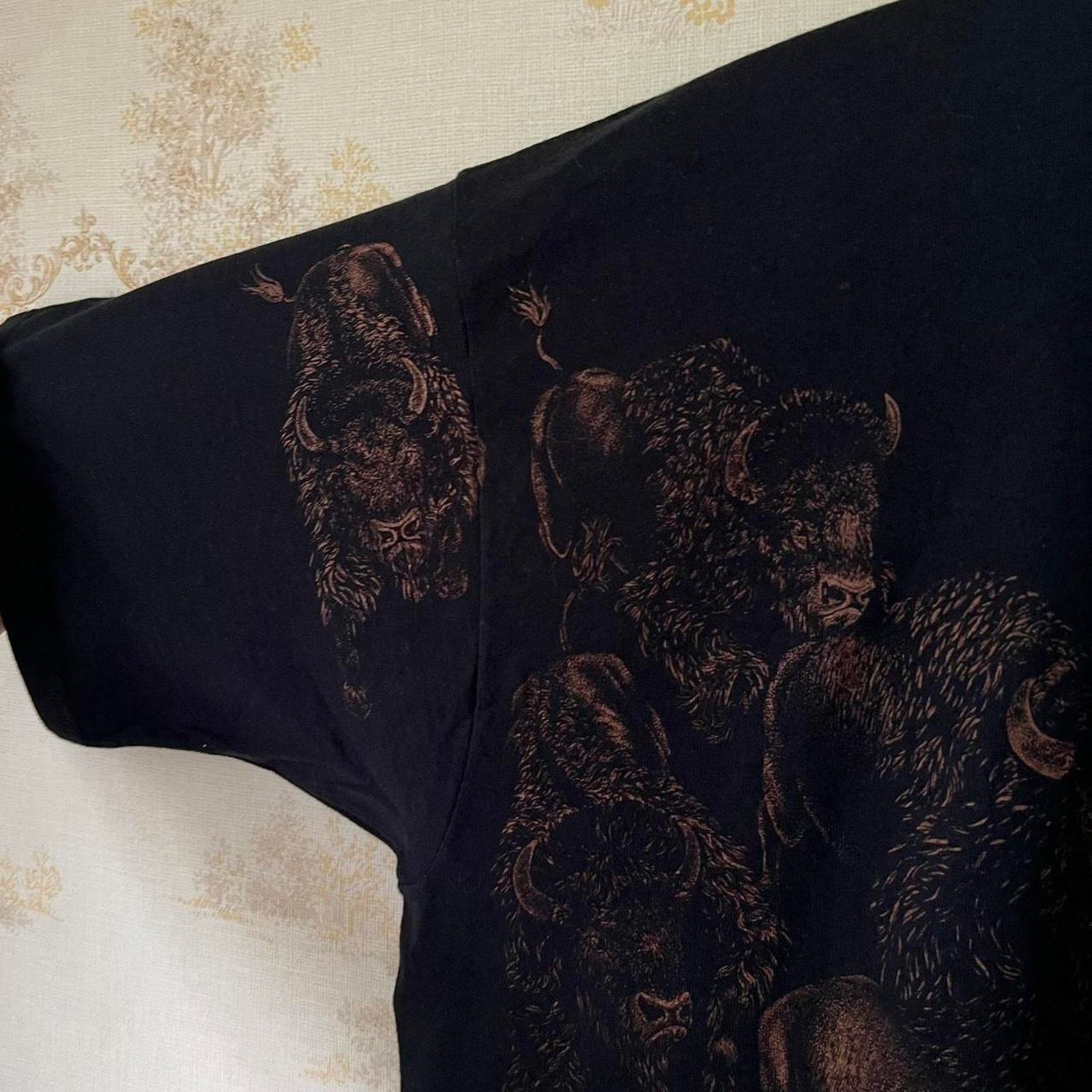 Fruit Of The Loom 1990s Buffalo Stampede Graphic T-Shirt | Nature | Size 2XL Size US XXL / EU 58 / 5 - 2 Thumbnail