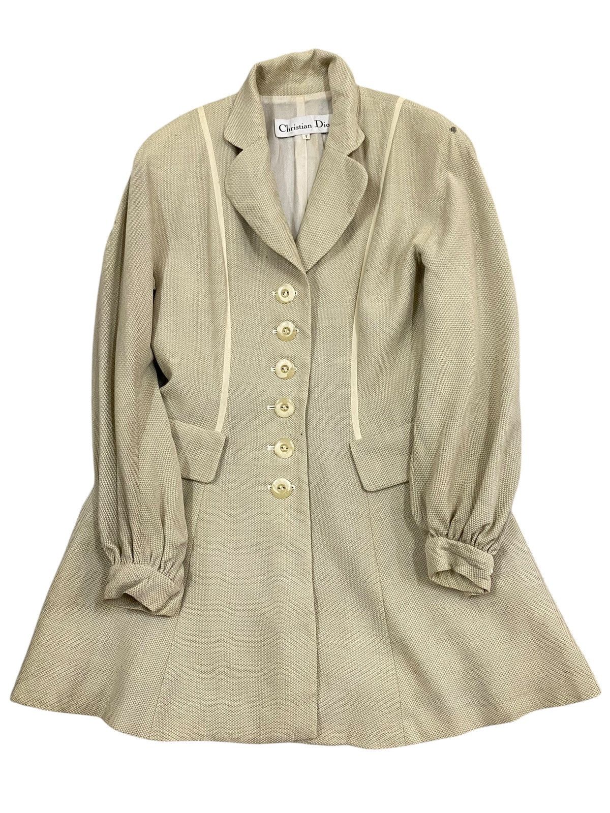 Vintage Christian Dior Beige Wool Blazer - Size 7