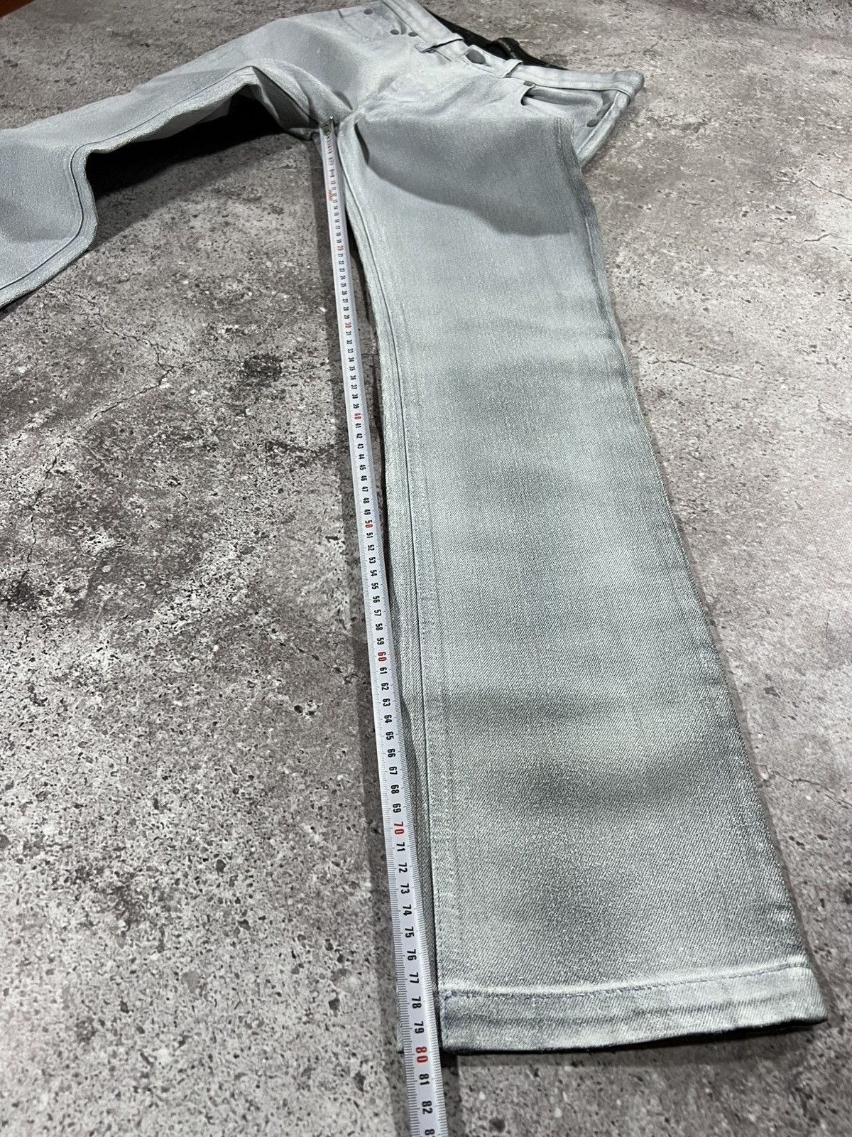 Balenciaga Deadstock Balenciaga 2008 Silver Painted Denim Jeans Size 27 Size US 27 - 21 Thumbnail