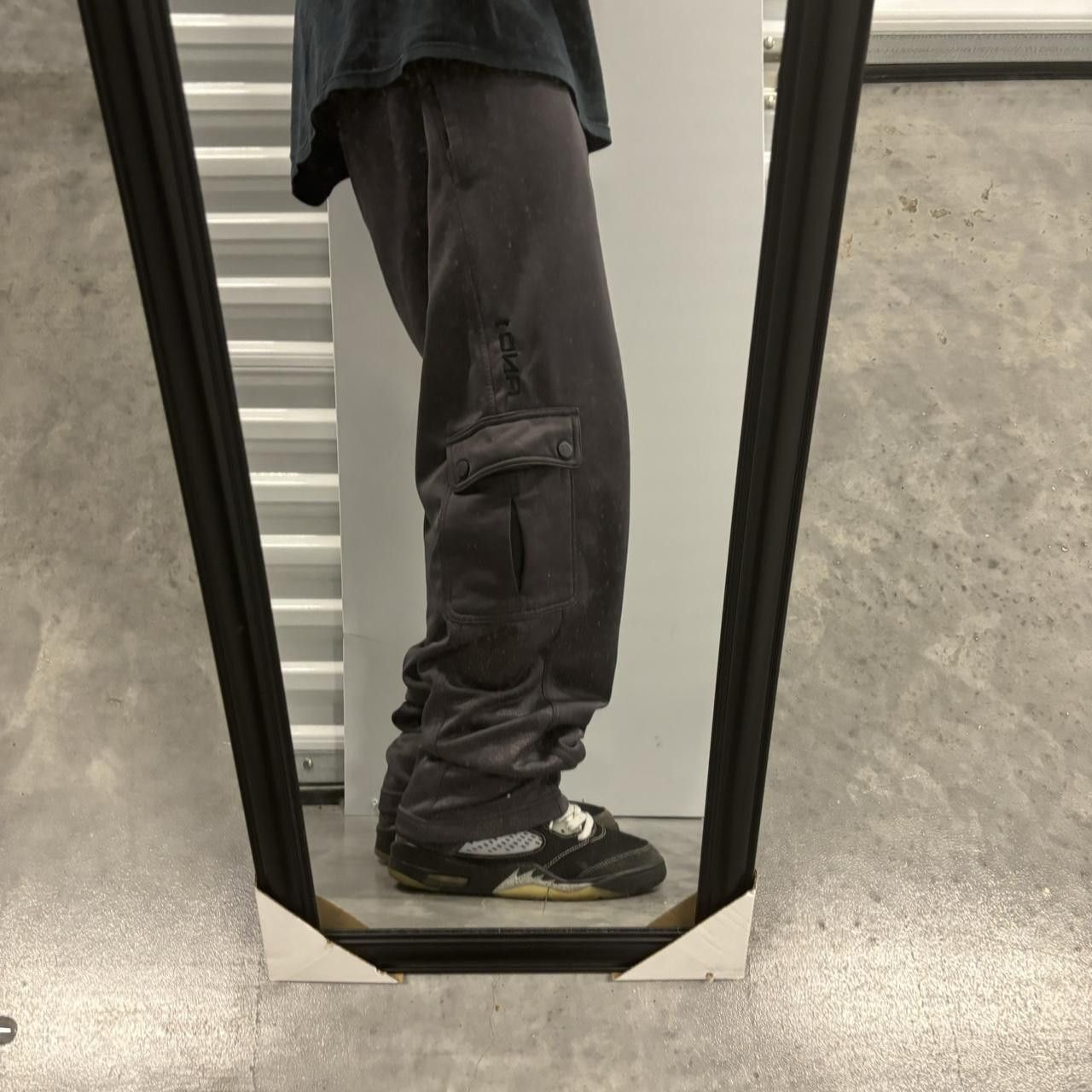Japanese Brand × Vintage Crazy Vintage Y2K/2000s Grey Skater Athletic Drill Cargo Sweatpants! Size US 34 / EU 50 - 2 Thumbnail
