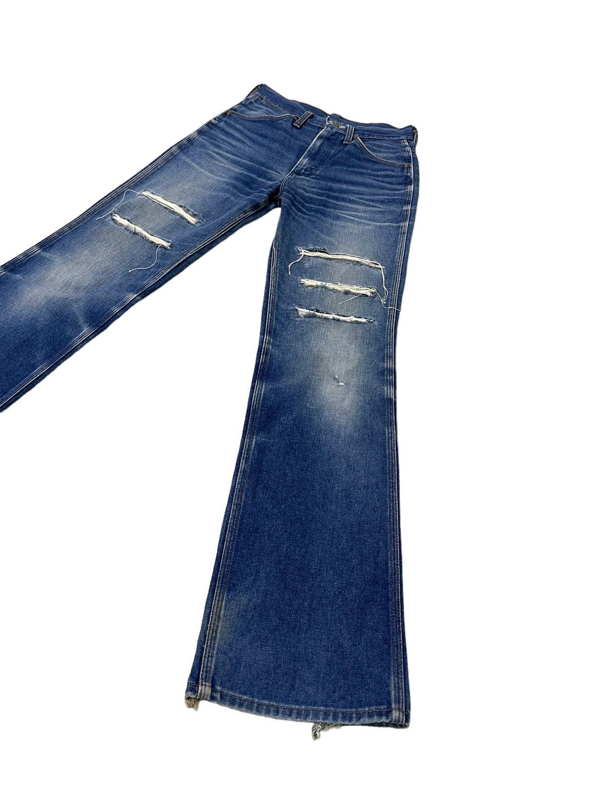 Wrangler Flare Jeans Vtg Wrangler USA Distress Boot Cut 7🟦5 Size US 28 / EU 44 - 3 Thumbnail