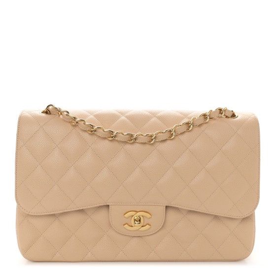 Chanel Chanel Caviar Quilted Jumbo Double Flap Beige Clair Size ONE SIZE - 1 Thumbnail