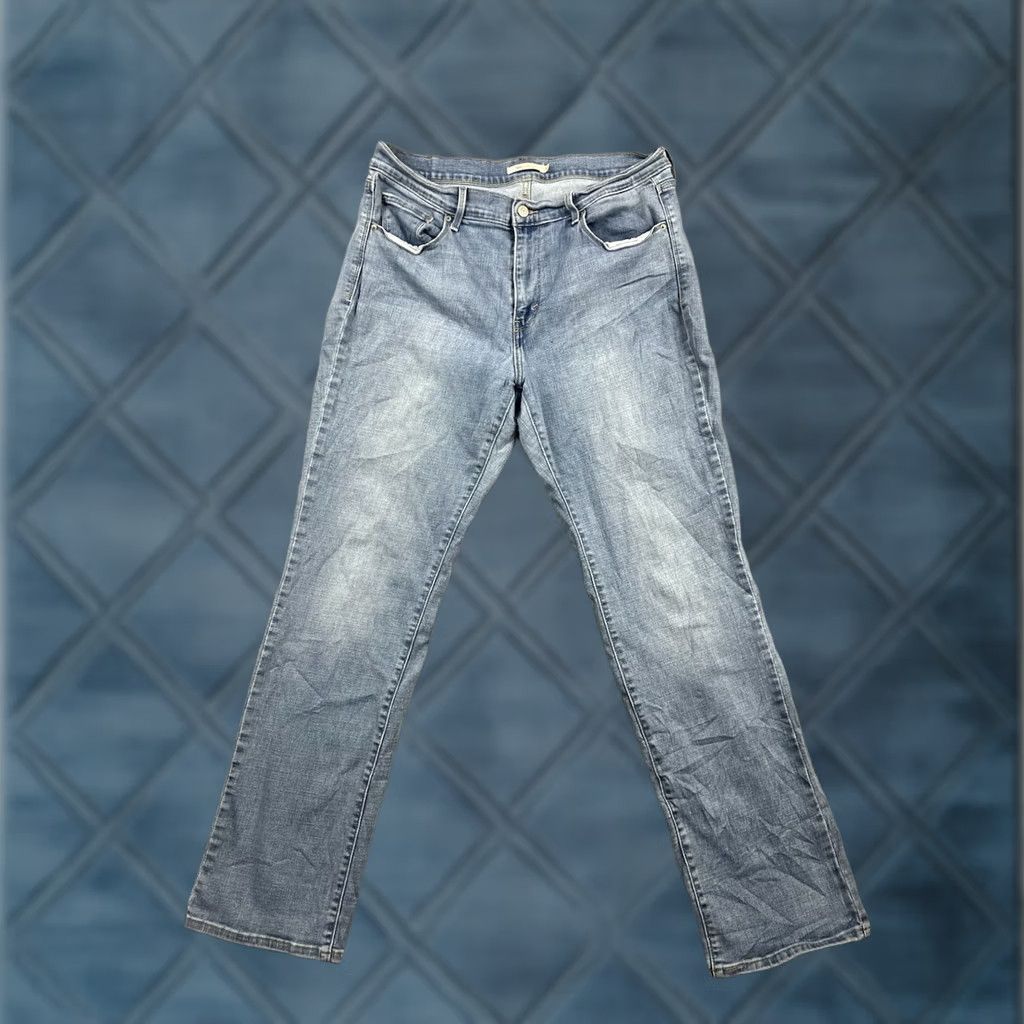 Levi's Levi's 505 Straight Fit Women's Jeans Blue Stretch Medium Wash Denim Size 14 Size 36" / US 14 / IT 50 - 1 Thumbnail