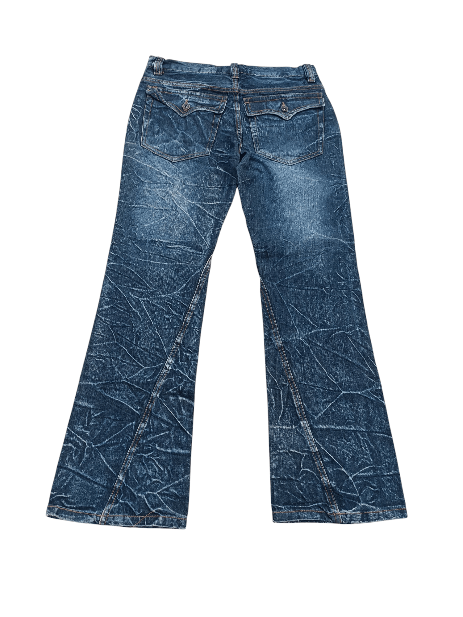 Japanese Brand FLARED NYLAUS WHISKERS JEANS VERY RARE Size US 31 - 7 Thumbnail