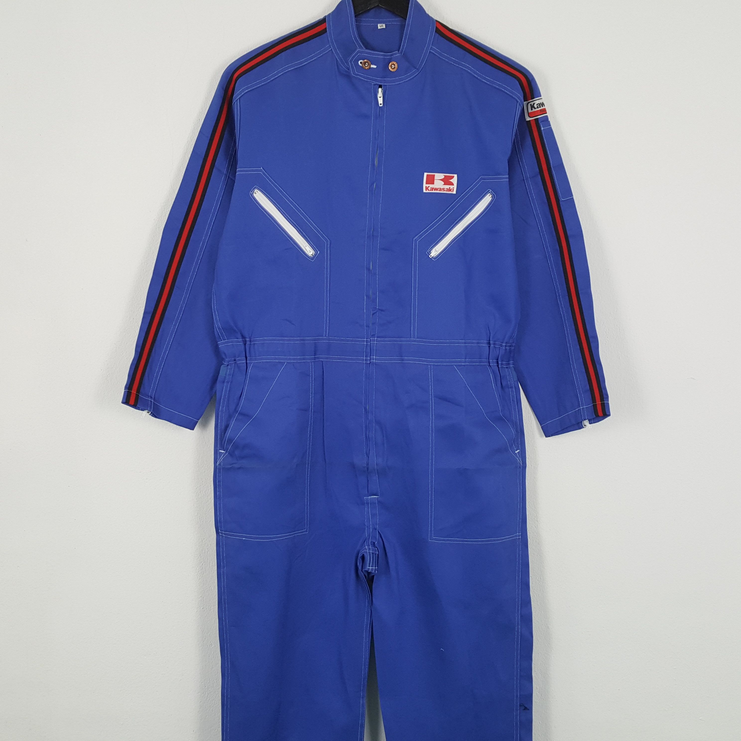 Japanese Brand × Vintage KAWASAKI Racing Crew Style Motorsports Coverall Jacket Size US L / EU 52-54 / 3 - 5 Thumbnail