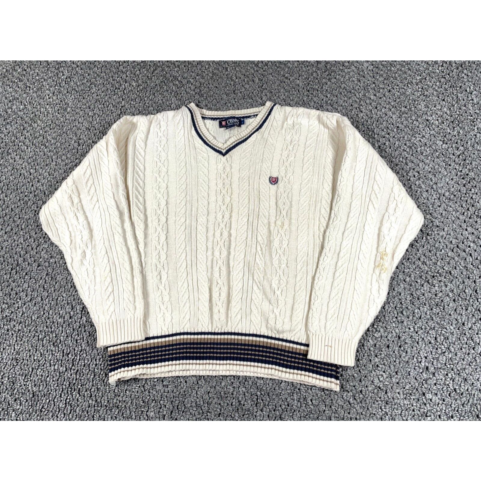 Chaps white sweater best sale