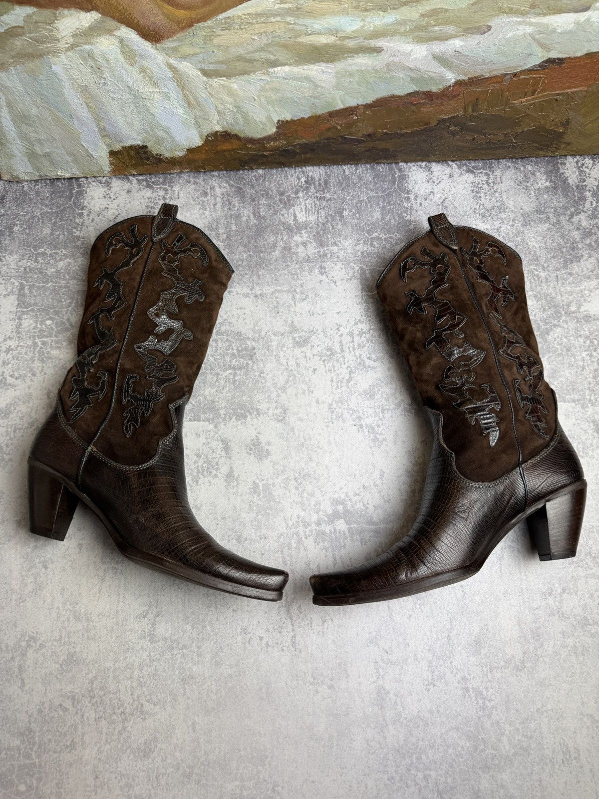 RARE Varese Designer Cowboys Y2K Leather Vintage Heels Boots