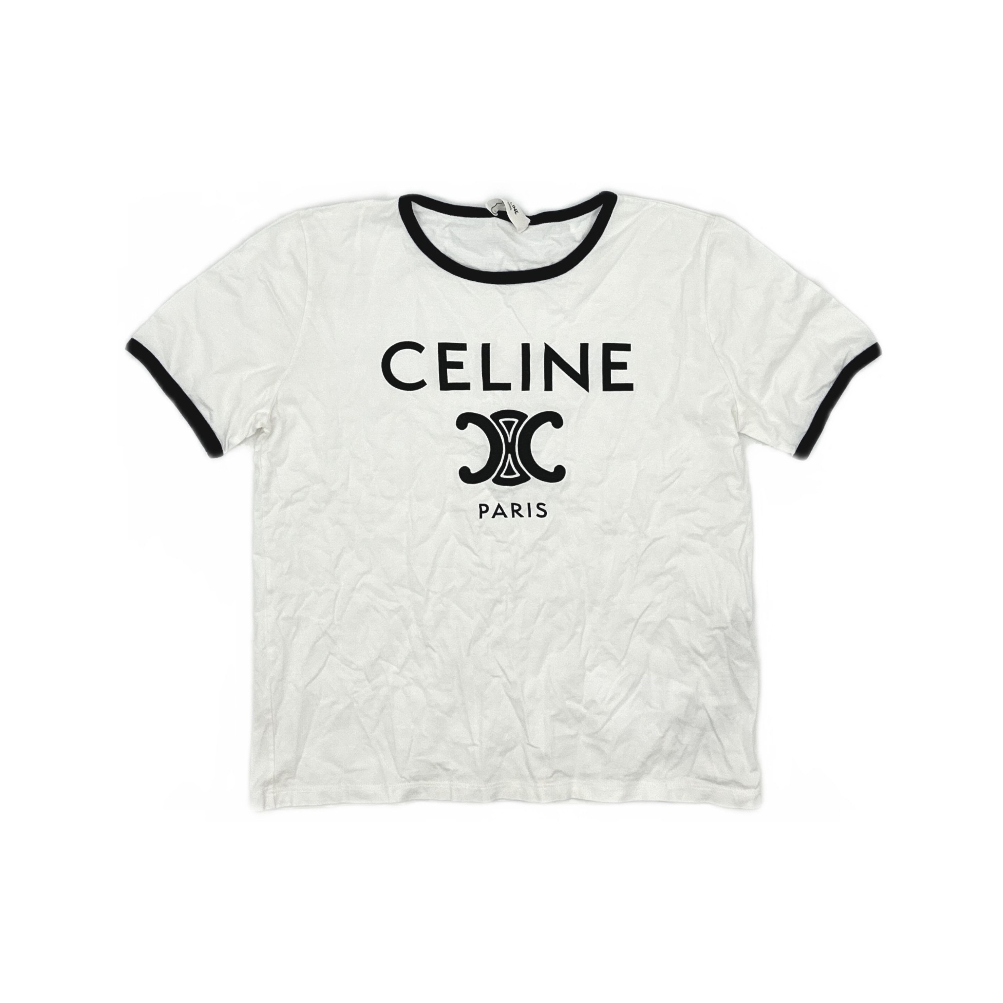 Celine Celine Triomphe Logo T-Shirt Size L Size US L / EU 52-54 / 3 - 1 Thumbnail
