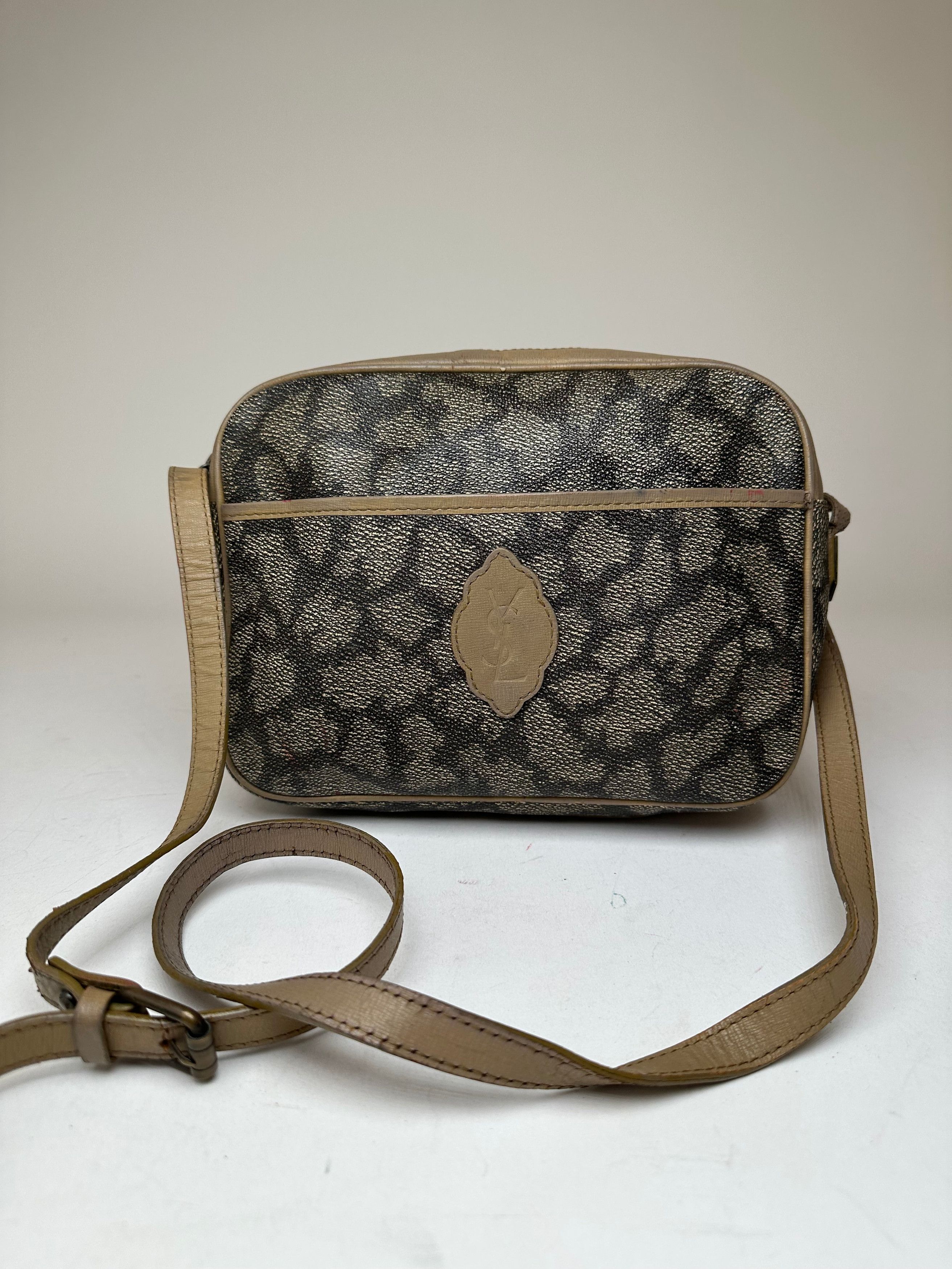 Other Vintage Yves Saint Laurent Leather Shoulder Bag Black Grey B Size ONE SIZE - 1 Thumbnail