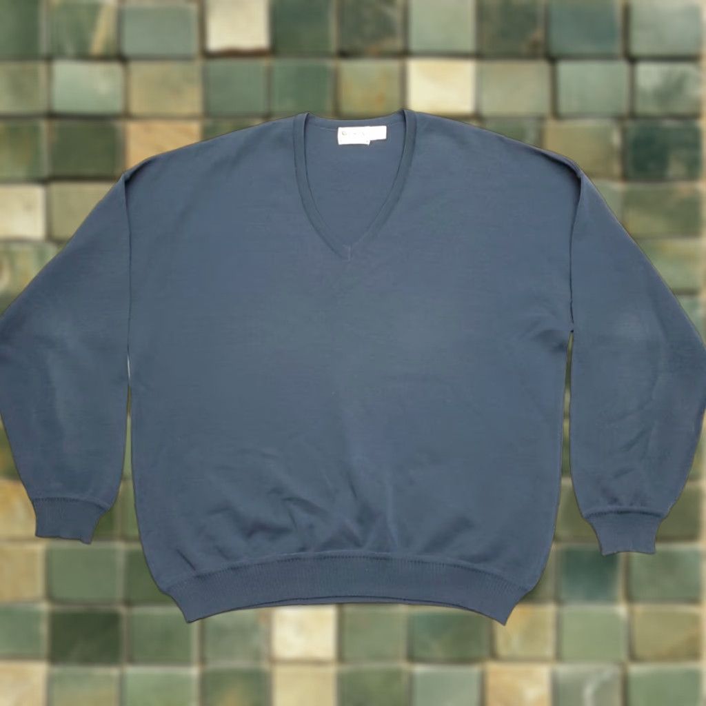 Vintage VINTAGE St Croix Knits Sweater Mens Large Navy Blue Long Sleeve 100% Wool Made in USA Size US L / EU 52-54 / 3 - 1 Thumbnail