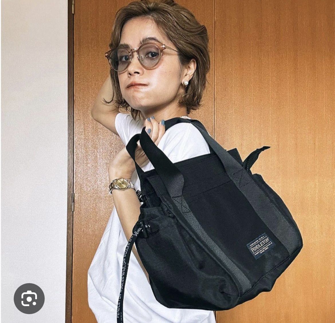 Pendleton Pendleton x Marie Inaba Small Black Tote Bag Size ONE SIZE - 11 Thumbnail
