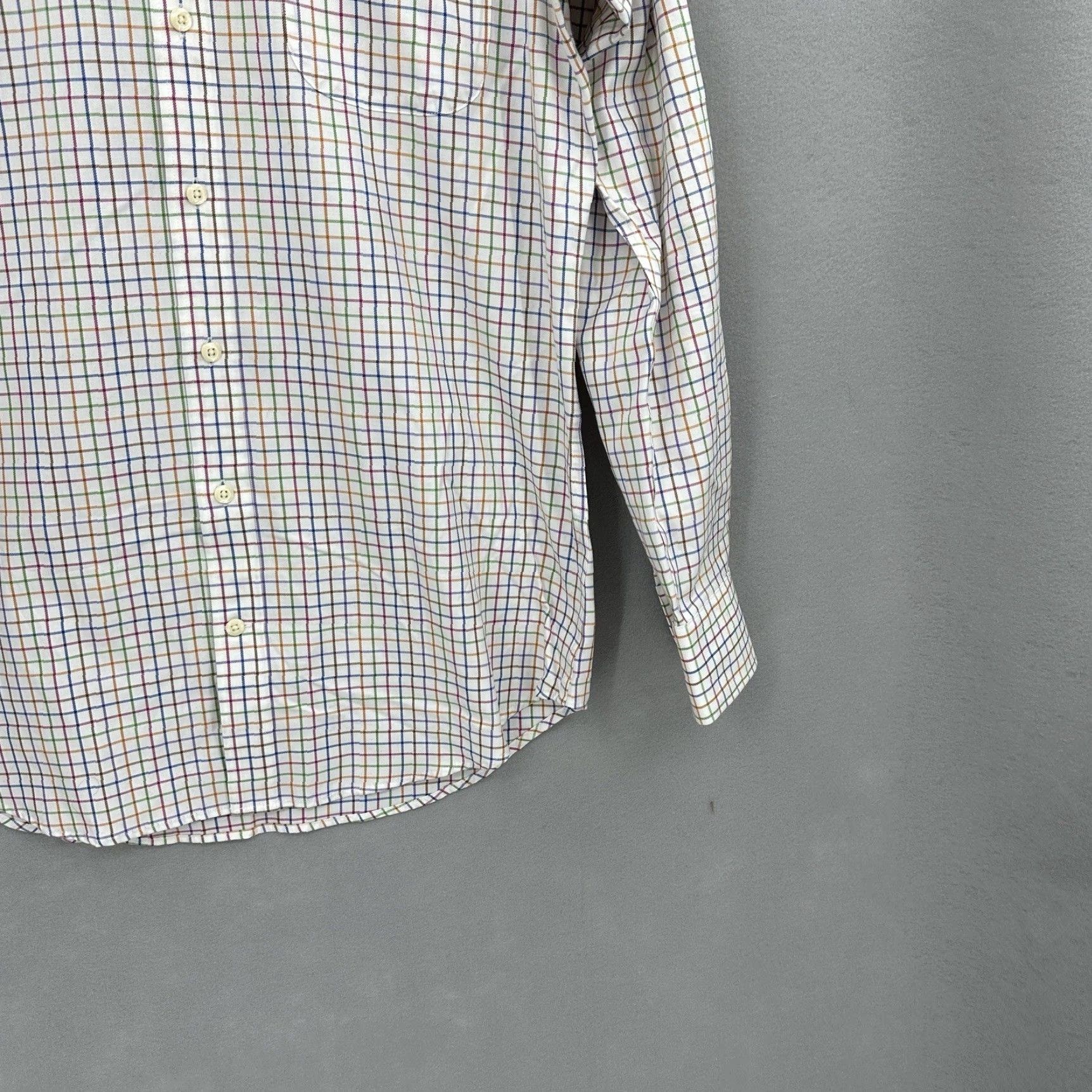 Peter Millar Peter Millar Shirt Mens Medium Windowpane Check Button Front Long White Size US M / EU 48-50 / 2 - 4 Thumbnail