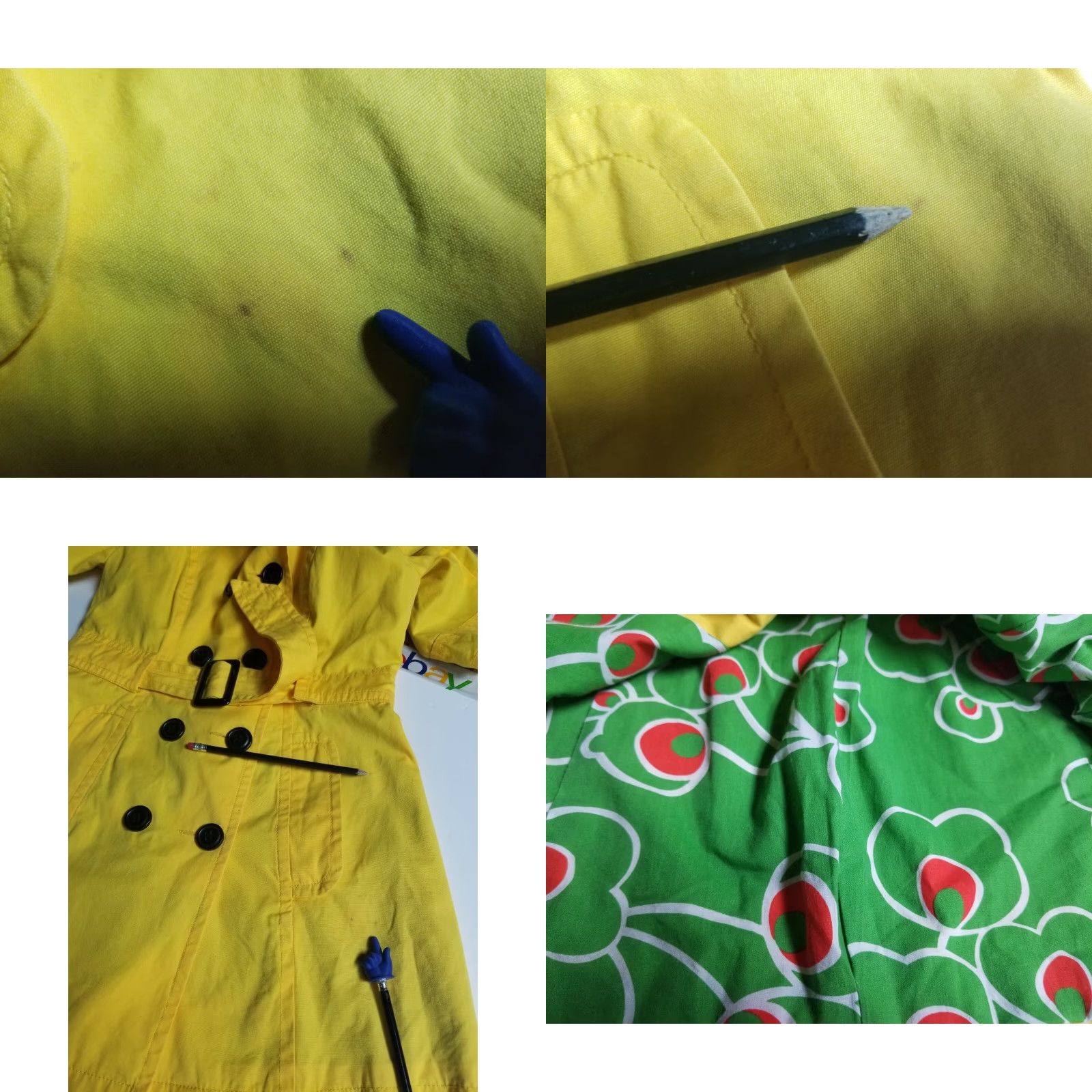 Vintage Anthropologie Tulle Jacket Double Breasted Lined Belted Coat Yellow Medium Pics Size M / US 6-8 / IT 42-44 - 8 Thumbnail