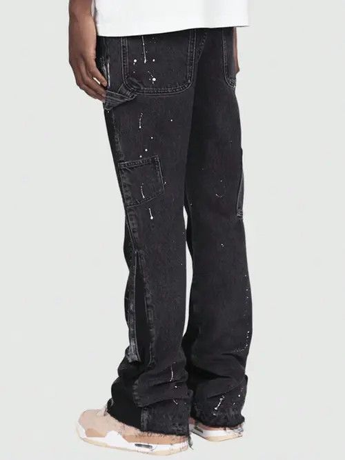 Other Distressed Painted Y2k Straight Leg Jeans Size US 32 / EU 48 - 4 Thumbnail