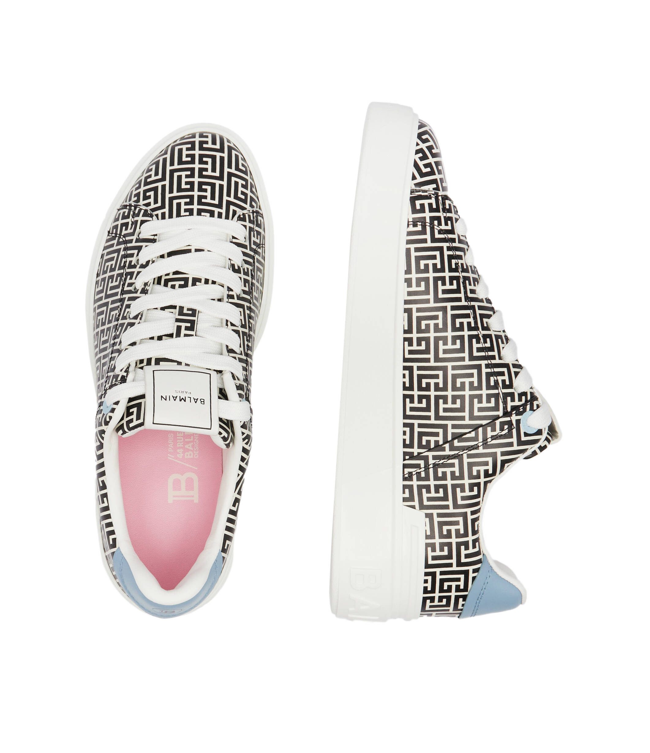 Balmain o1s1wg110425 B-Court Low-Top Sneakers in White Black Size US 9 / IT 39 - 4 Thumbnail