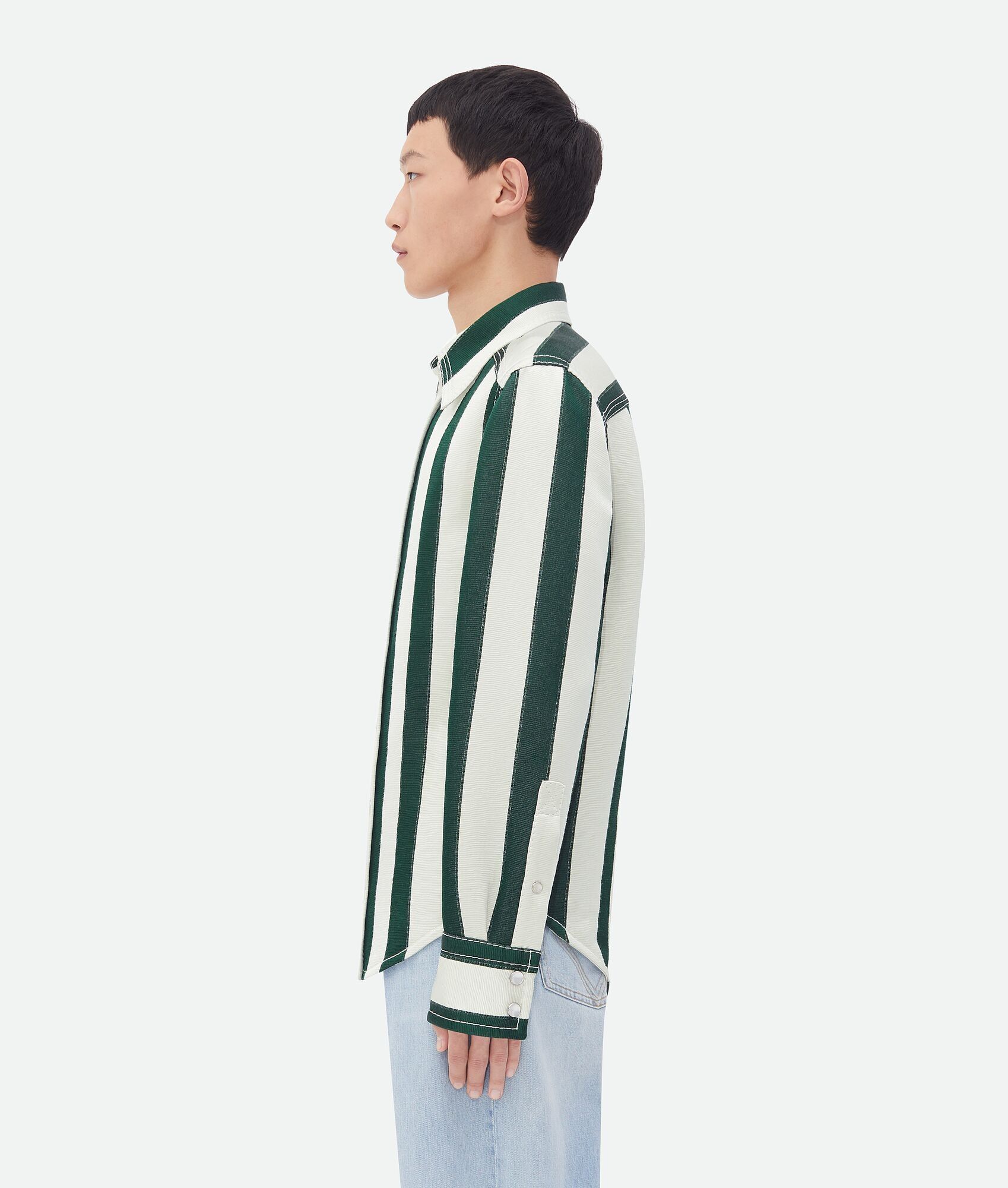 Bottega Veneta o1bcso1str0925 Striped Cotton Viscose Shirt Size US L / EU 52-54 / 3 - 2 Thumbnail