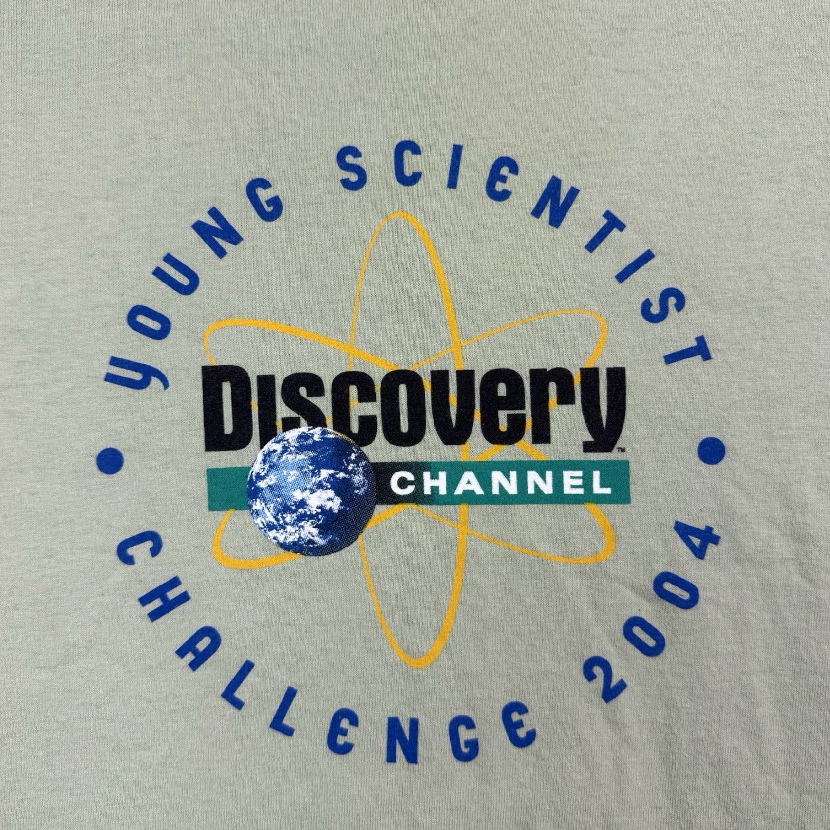 Chanel VINTAGE Discovery Channel Young Scientist Challenge T Shirt Adult Large Green Cotton Short Sleeve Crew Neck Mens 90s Nature Science 2004 Y2K Size US L / EU 52-54 / 3 - 3 Thumbnail