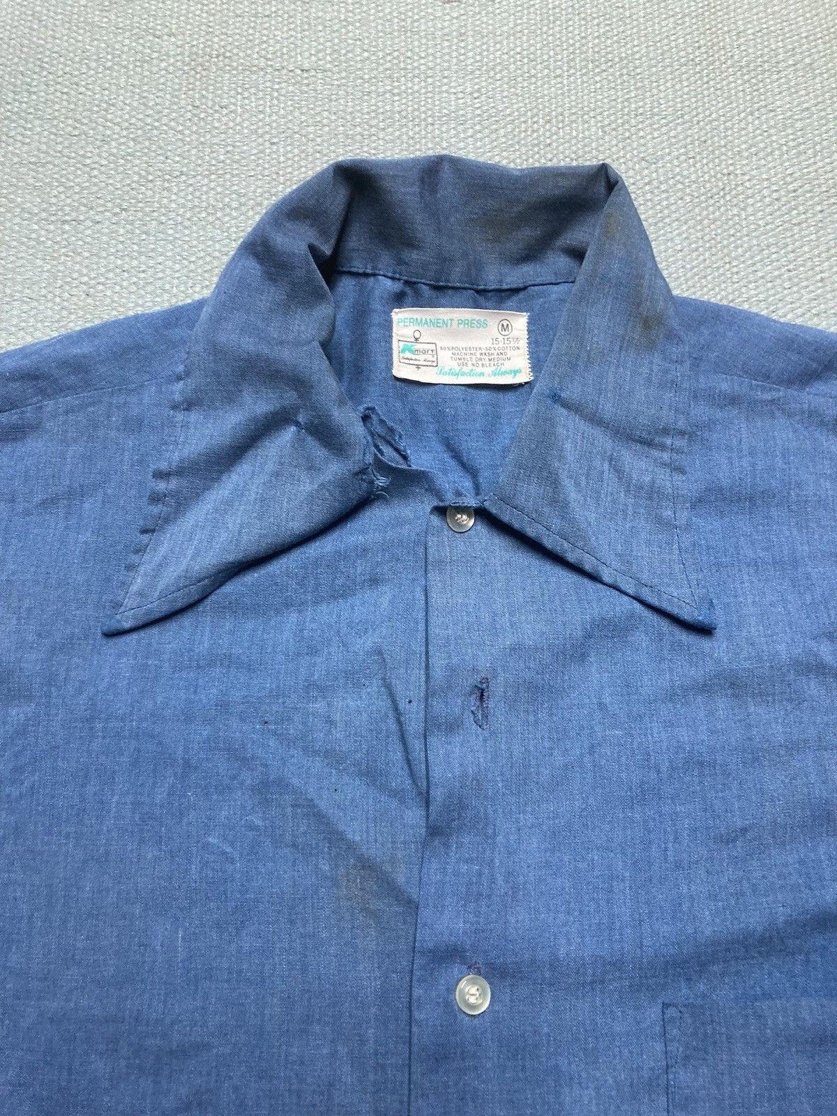 Vintage Vintage 70s button shirt Kmart poly cotton distressed medium Size US L / EU 52-54 / 3 - 7 Thumbnail
